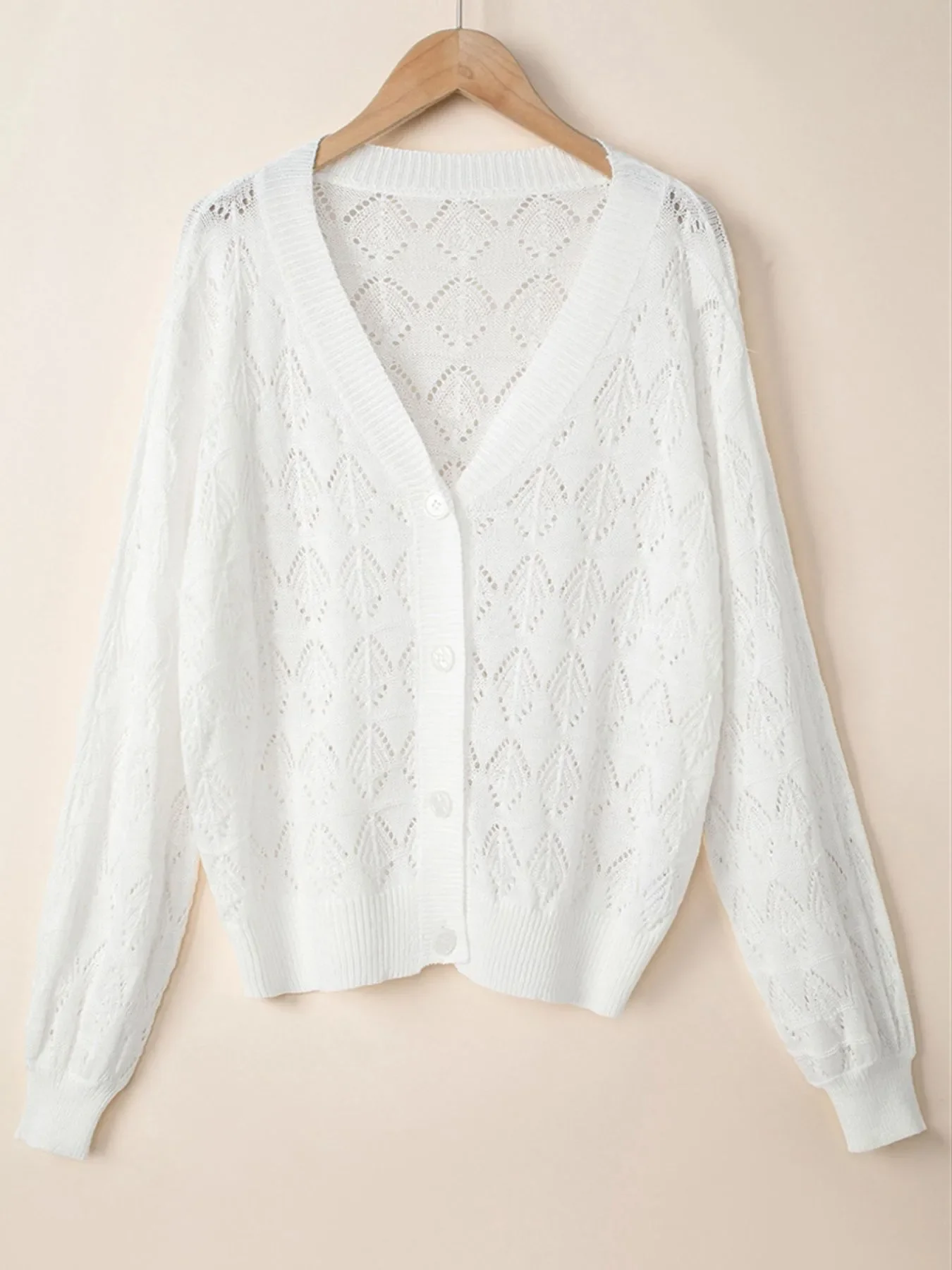 Openwork Button Up Cardigan - Image 13