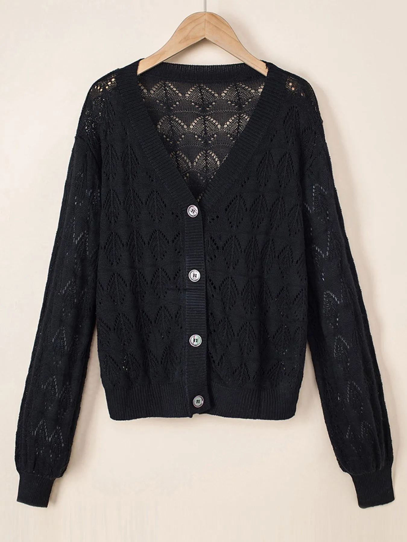 Openwork Button Up Cardigan - Image 17