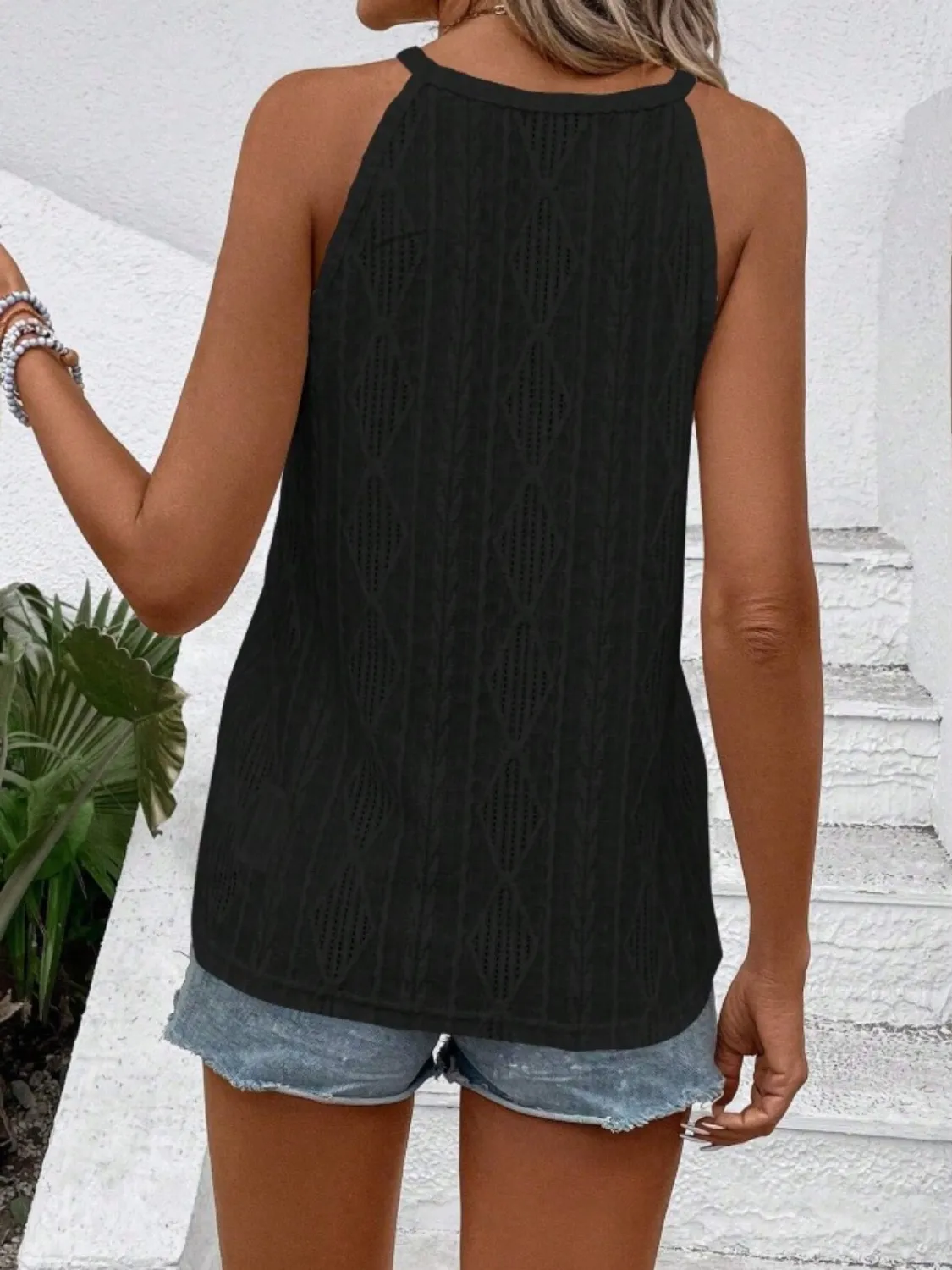 Openwork Grecian Neck Tank - Image 32