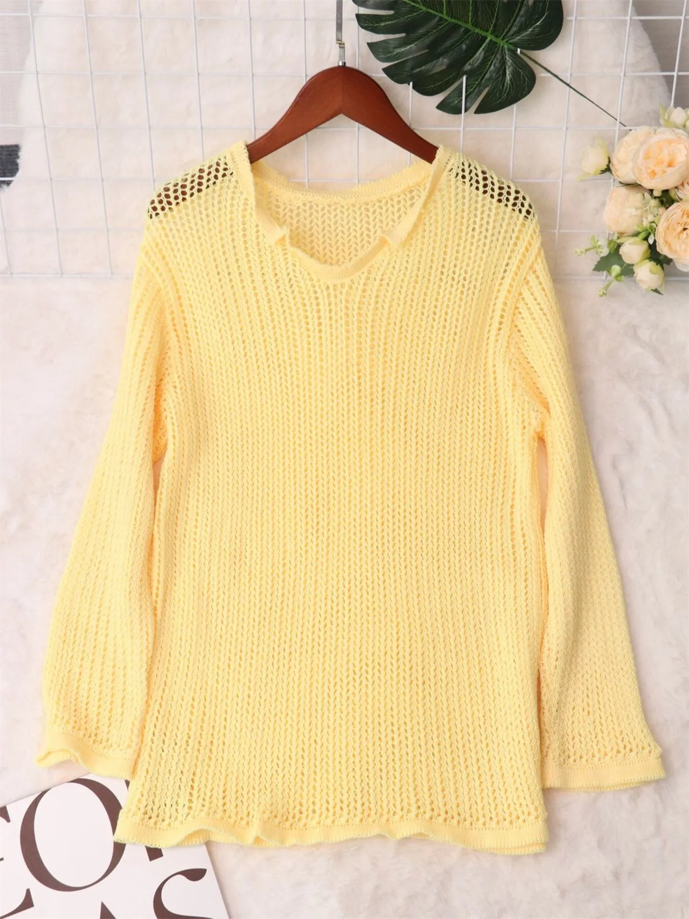 Openwork Relaxed Fit Knit Cover Up - Image 19