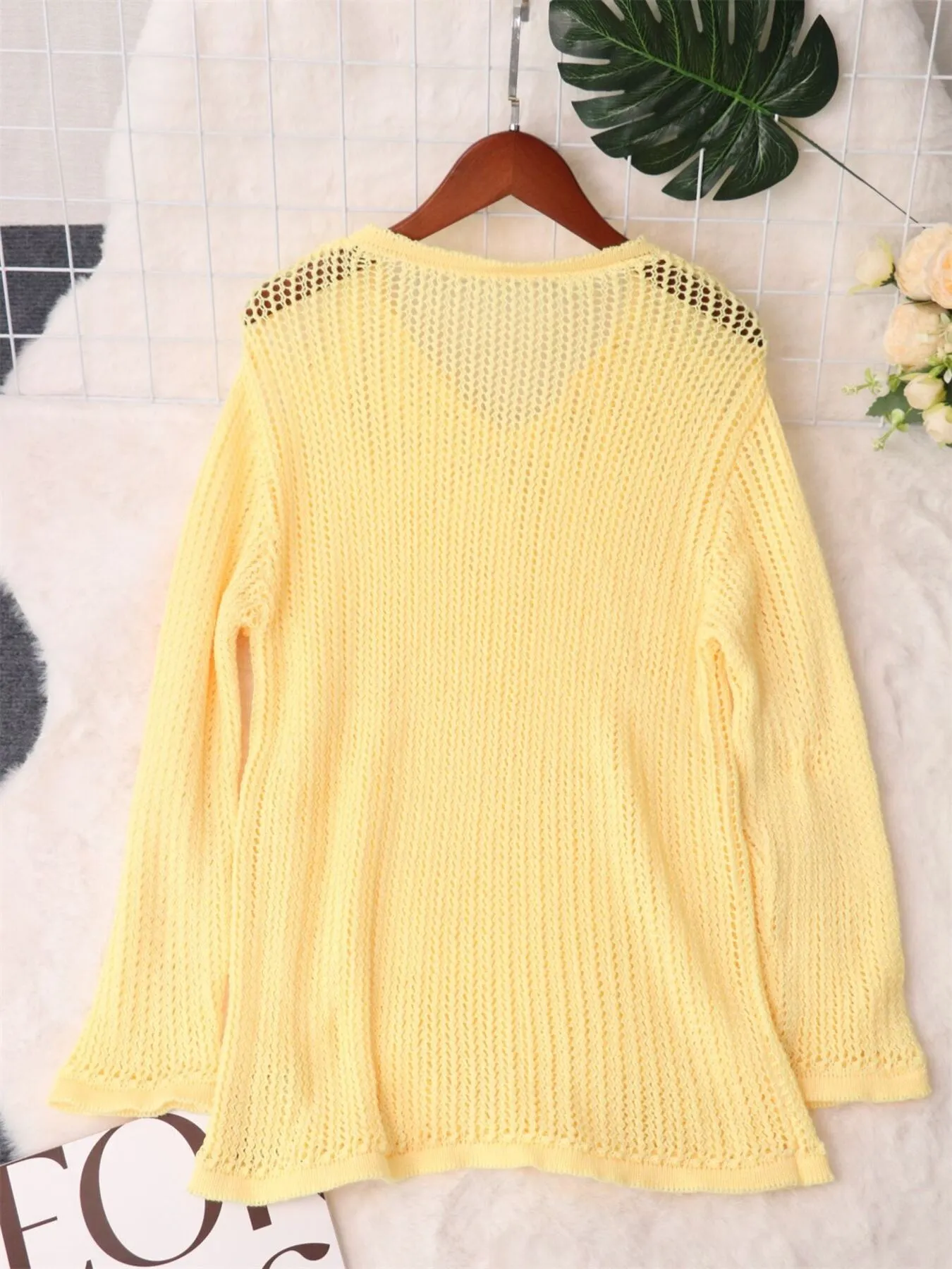 Openwork Relaxed Fit Knit Cover Up - Image 21