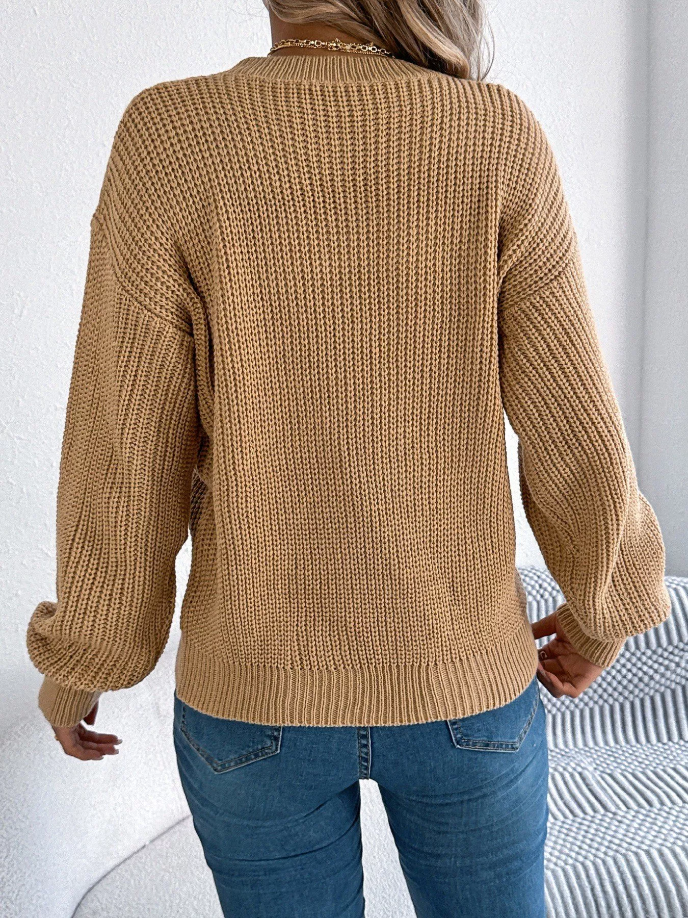 Openwork Round Neck Sweater - Image 14