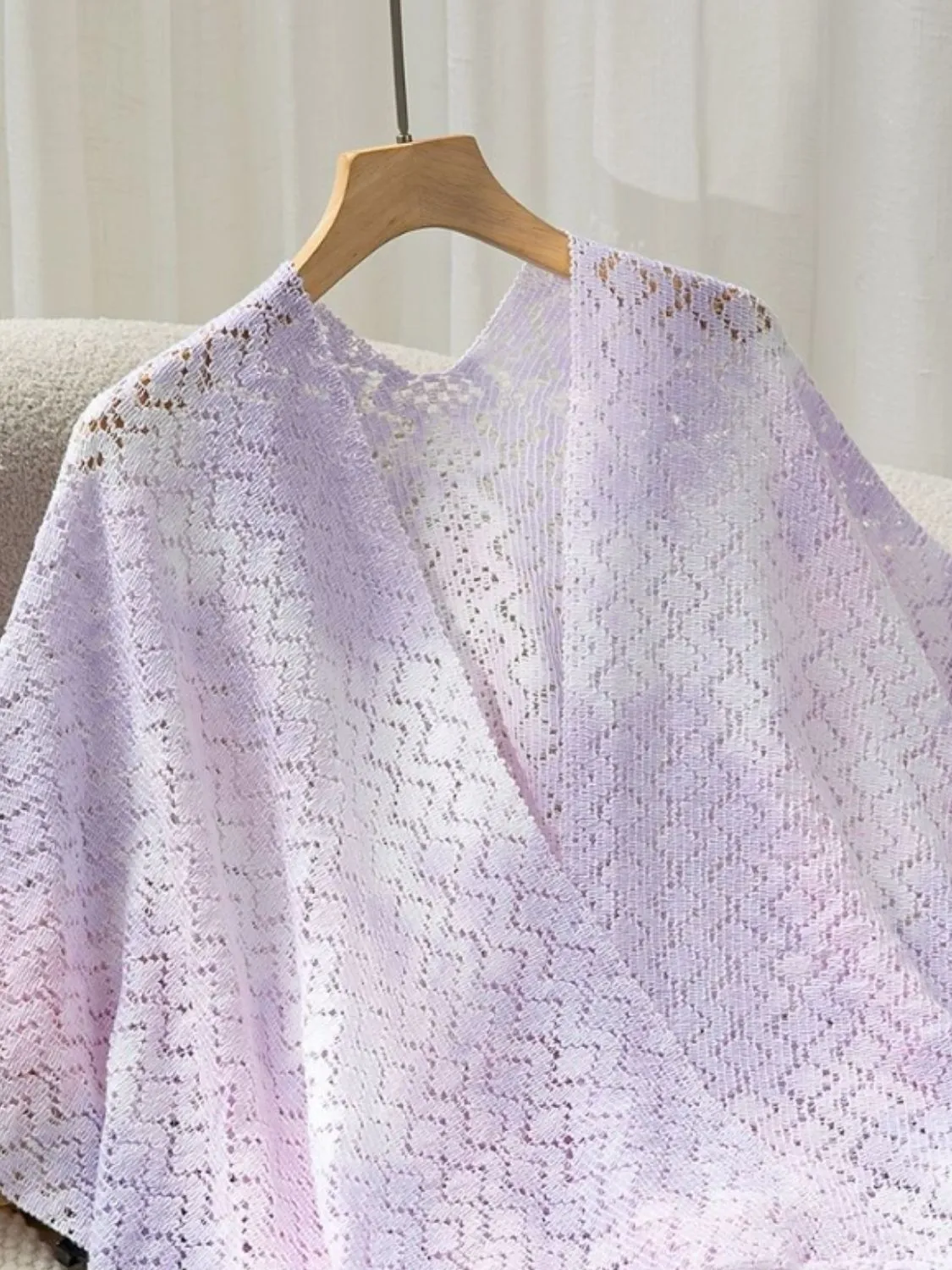 Openwork Tassel Gradient Knit Cover Up - Image 11