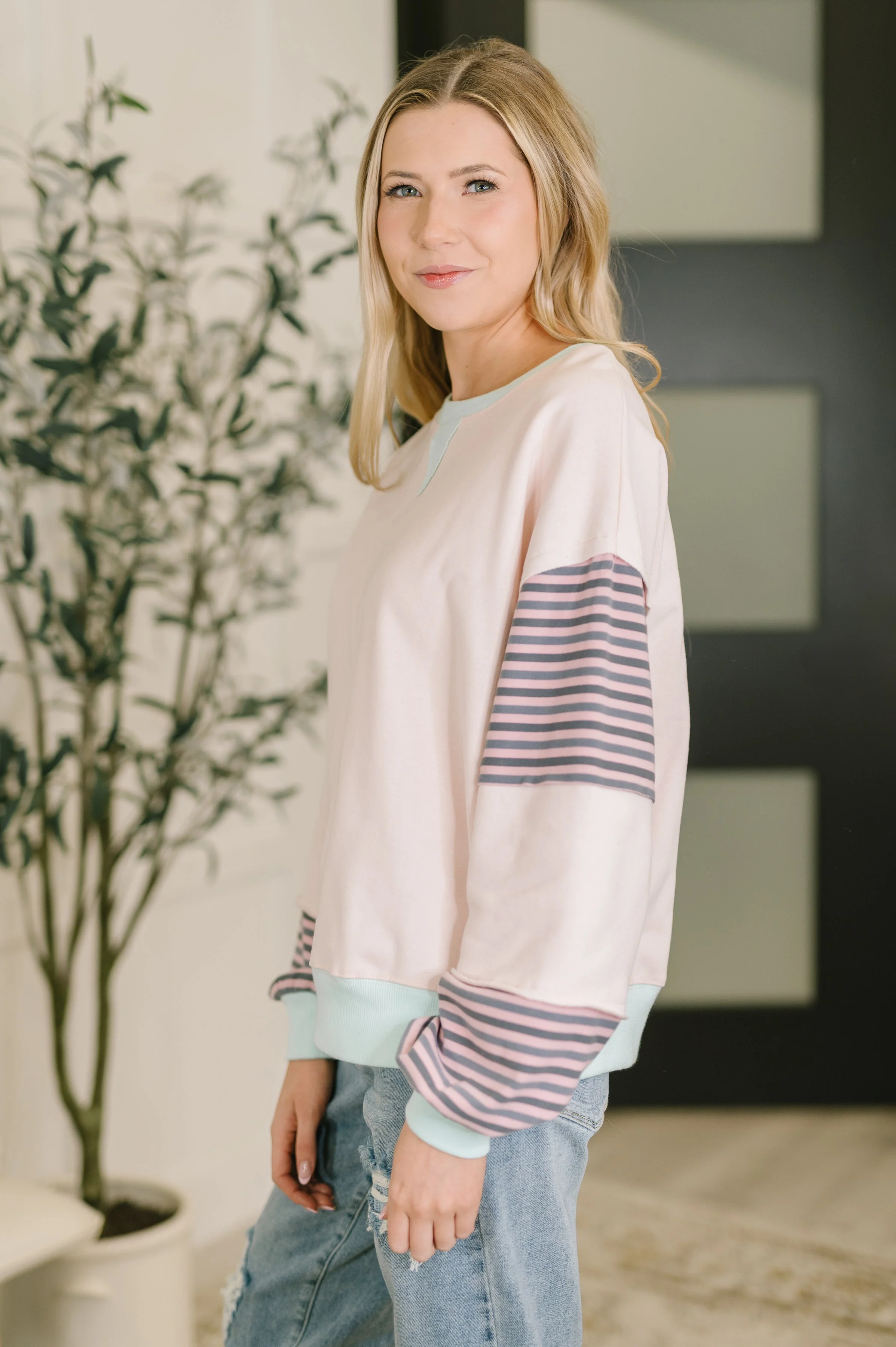 Outside the Lines Oversized Color Block Pullover - Image 4