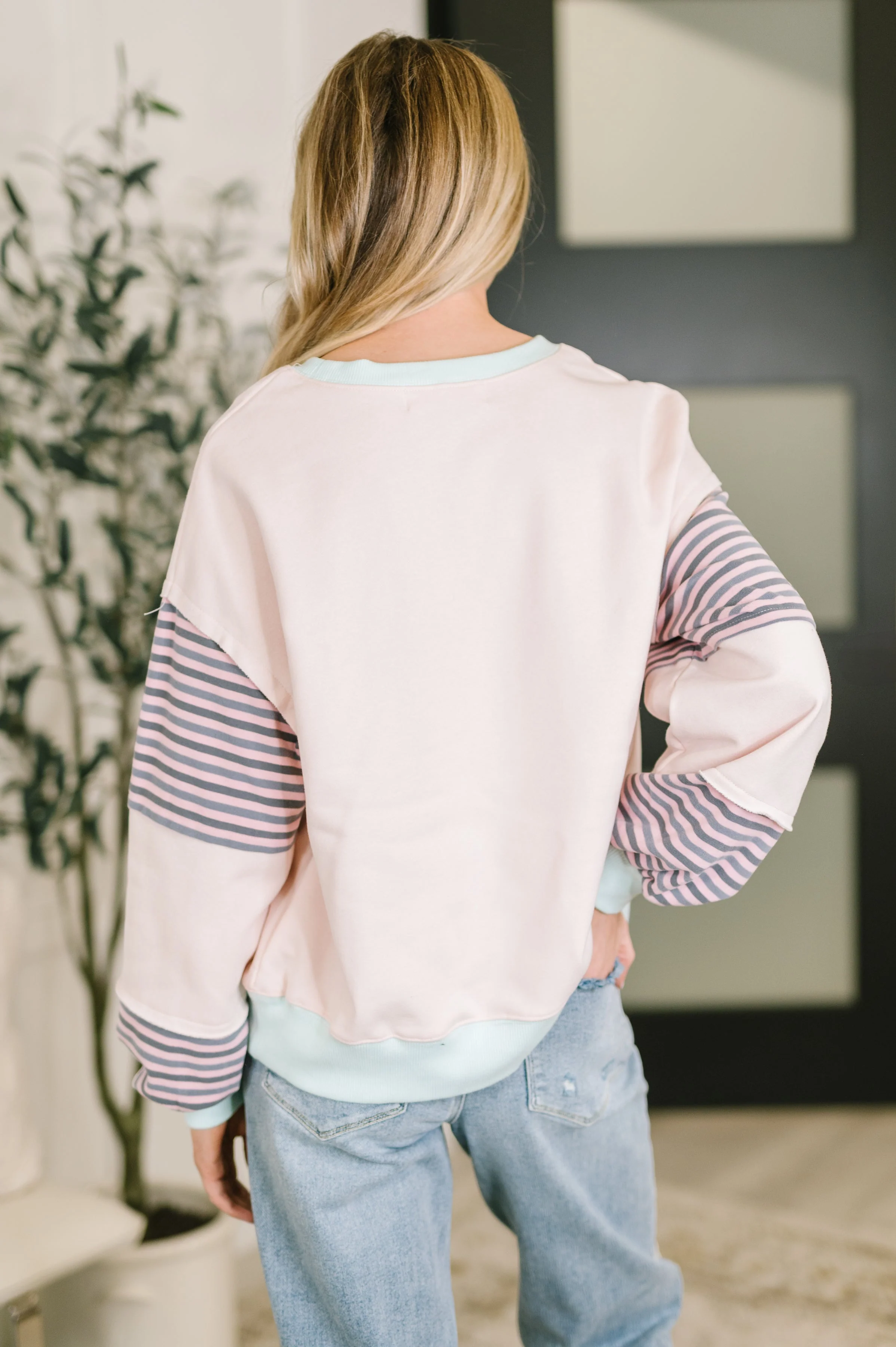 Outside the Lines Oversized Color Block Pullover - Image 5