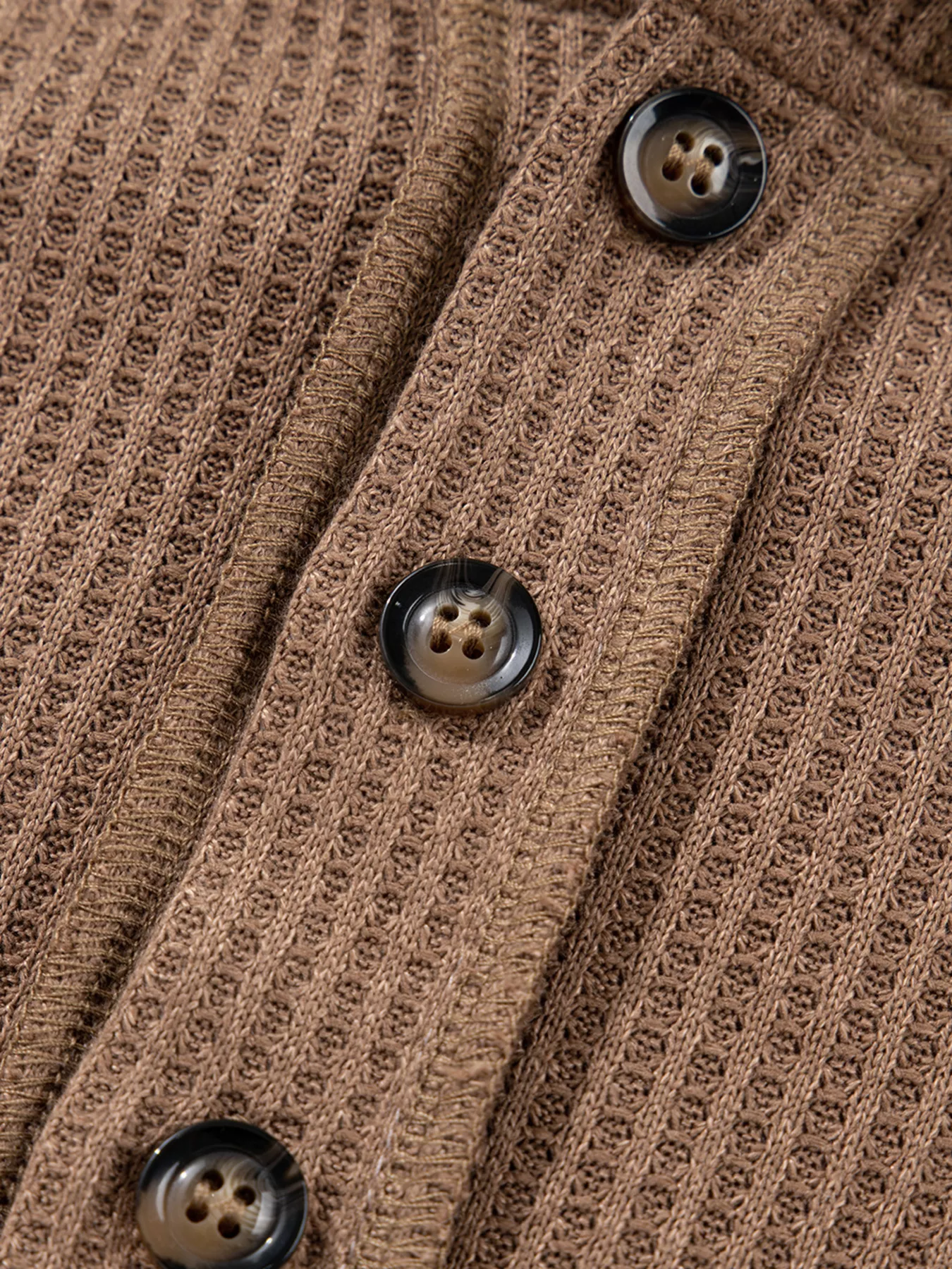 Oversize Waffle Patchwork Exposed Seam Casual Hoodie - Image 6
