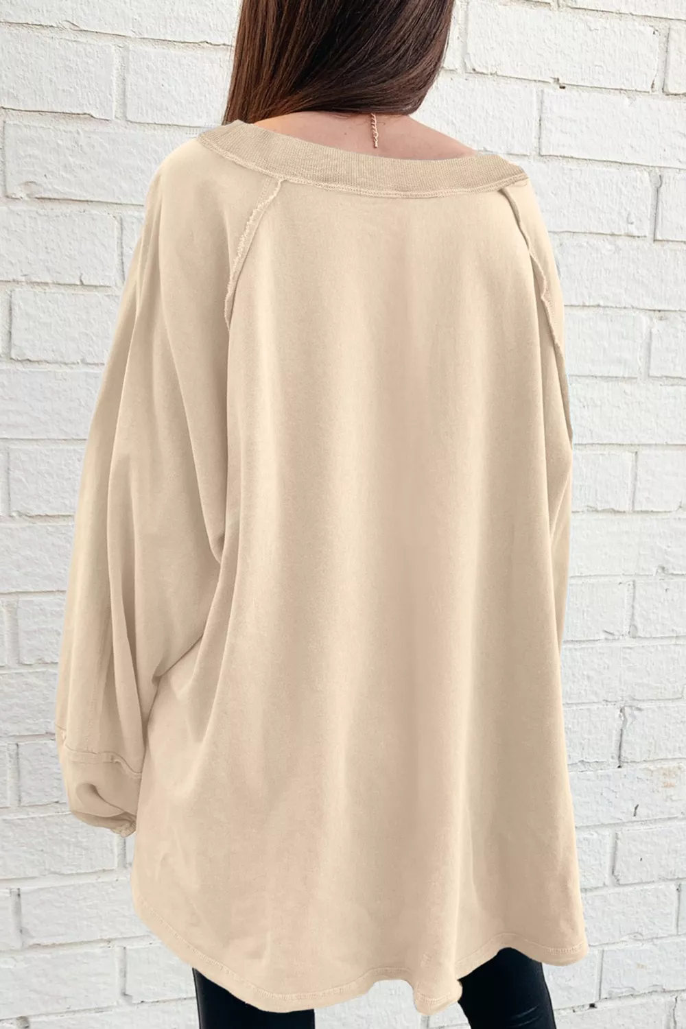 Oversized Long Sleeve Crewneck Sweatshirt - Image 2