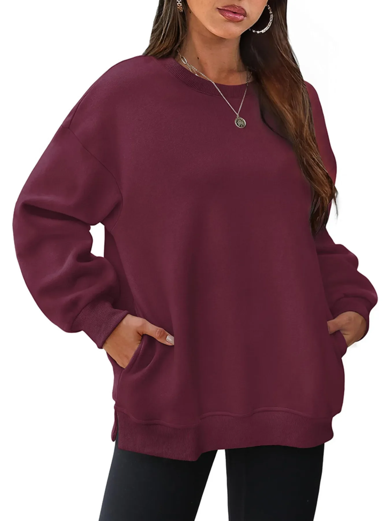 Oversized Long Sleeve Crewneck Sweatshirt - Image 7