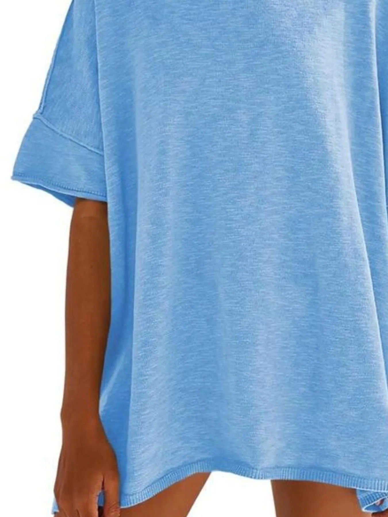 Oversized Round Neck Drop-Shoulder T-Shirt - Image 17