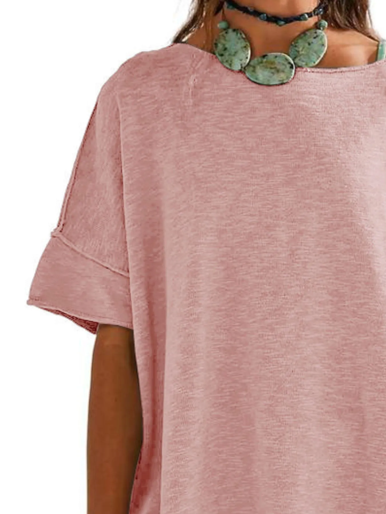 Oversized Round Neck Drop-Shoulder T-Shirt - Image 20