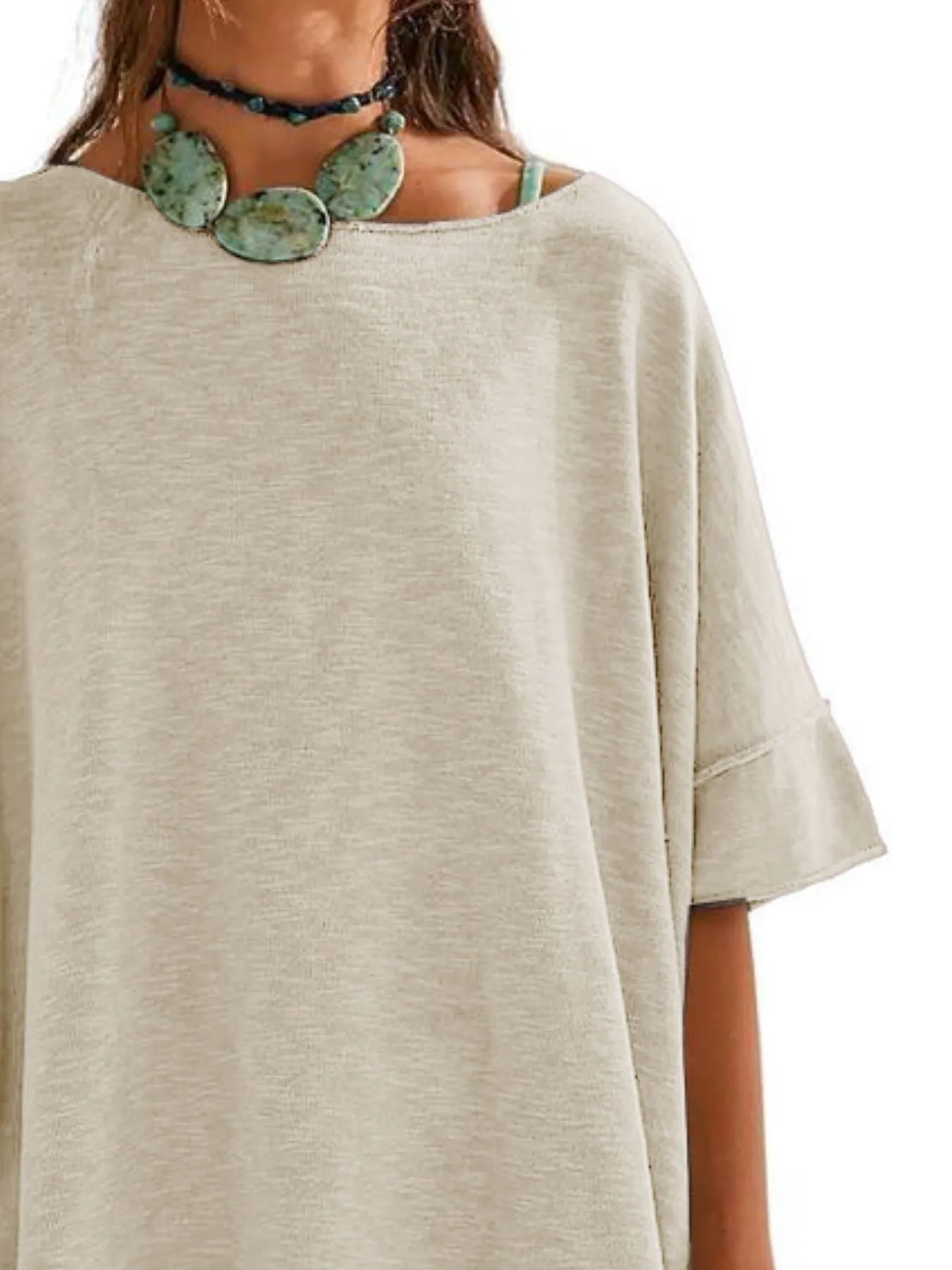Oversized Round Neck Drop-Shoulder T-Shirt - Image 23