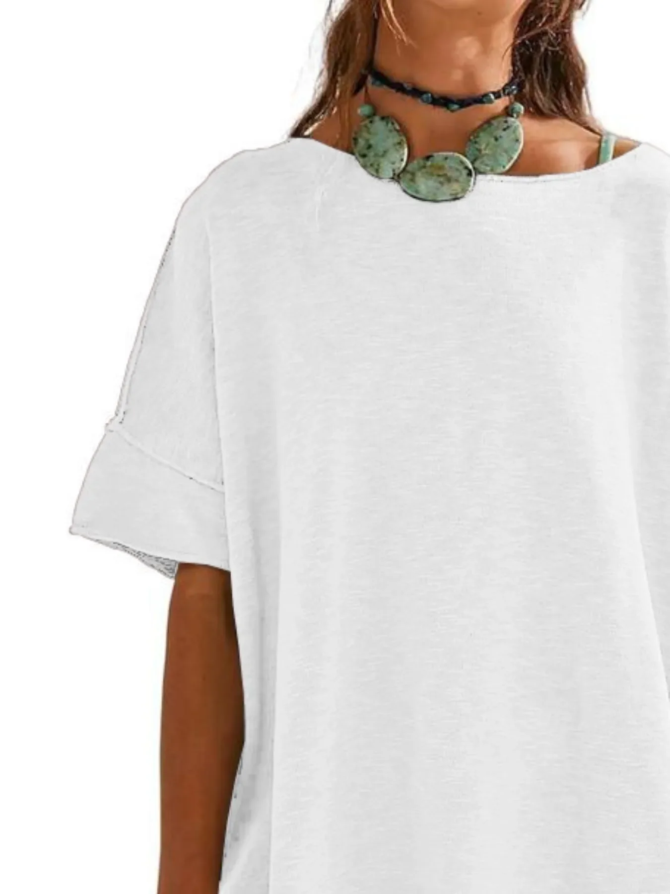 Oversized Round Neck Drop-Shoulder T-Shirt - Image 26