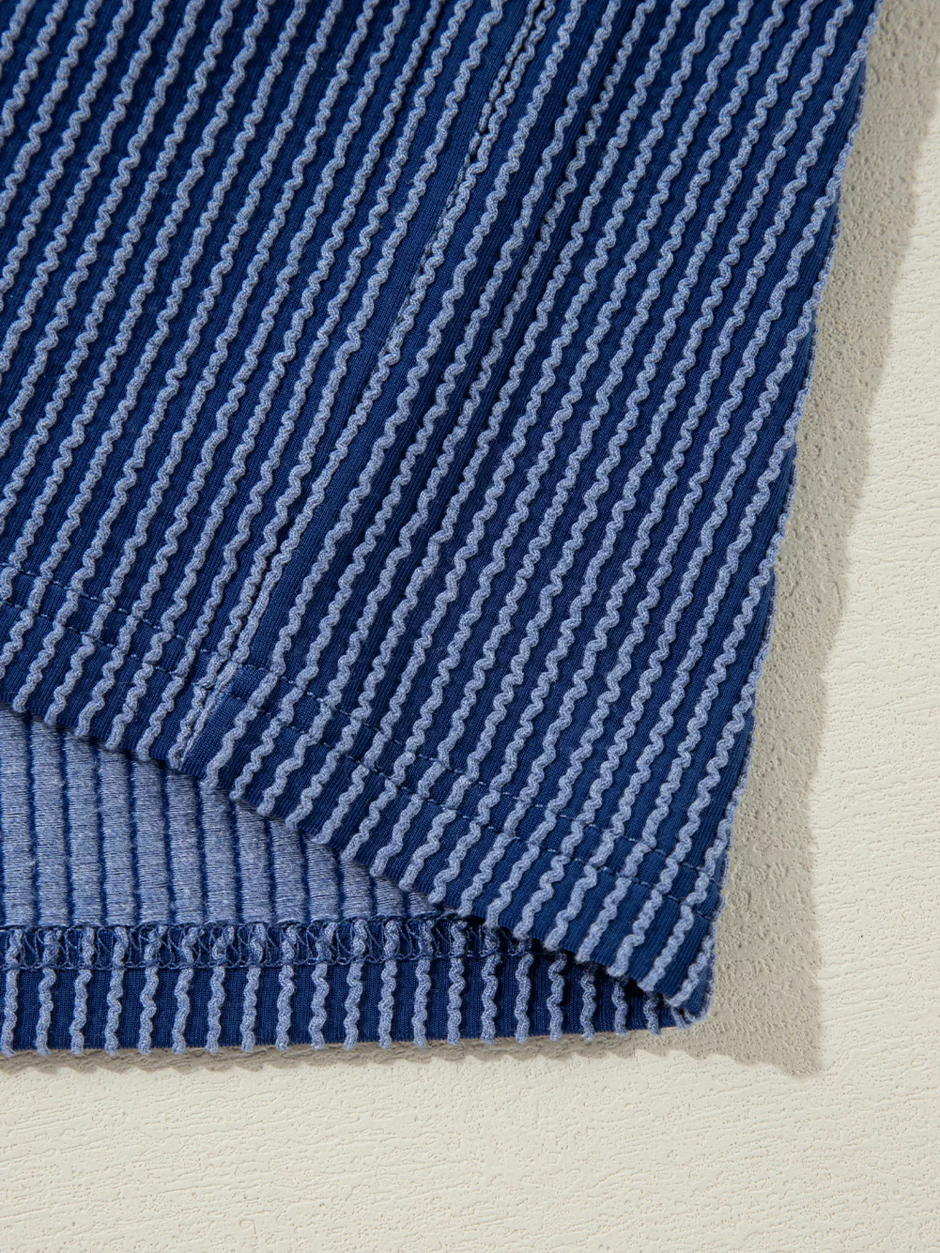 Oversized Twist Ribbed Collared Henley Top with Roll Up Sleeve - Image 10