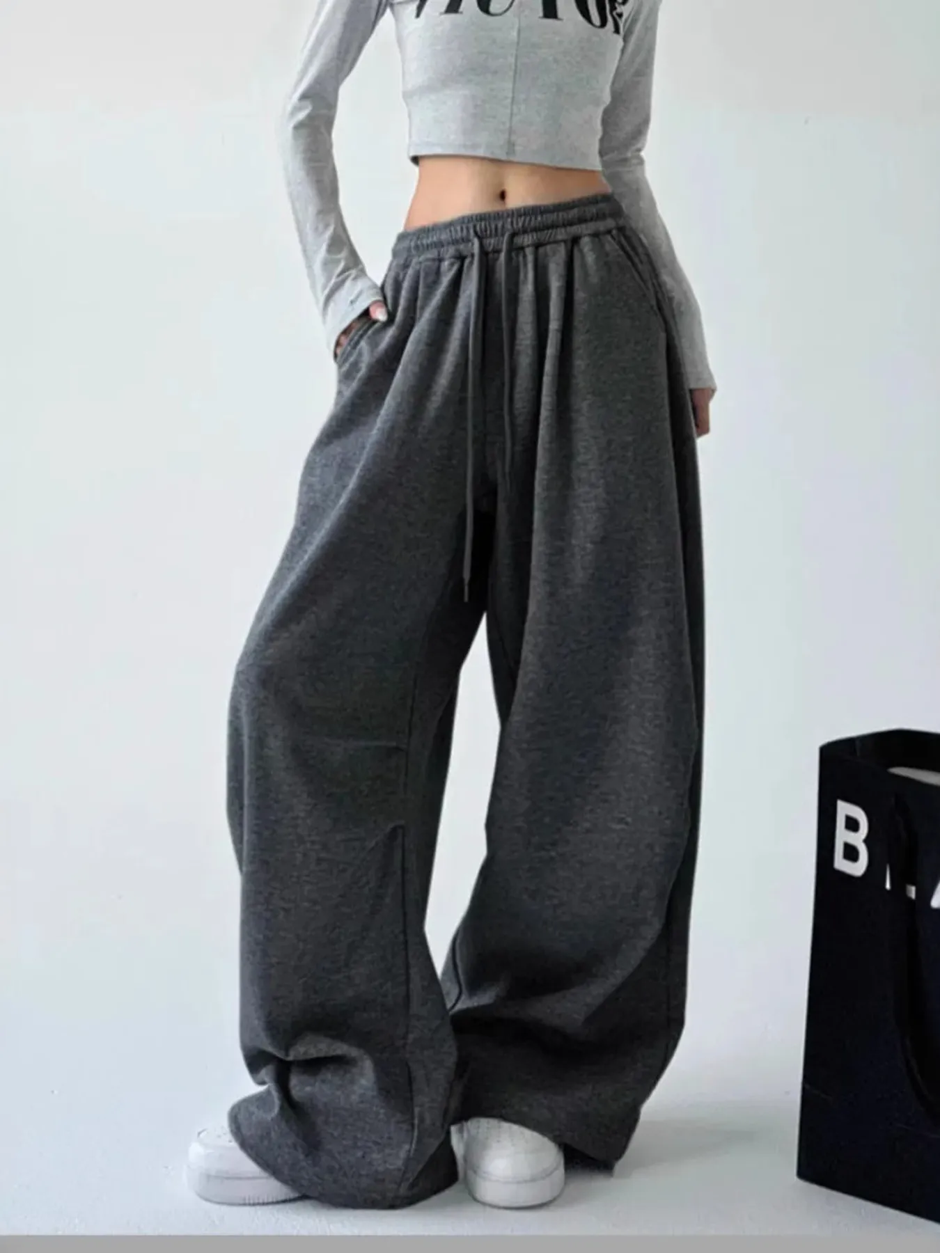 Oversized Wide Leg Drawstring Pants - Image 13