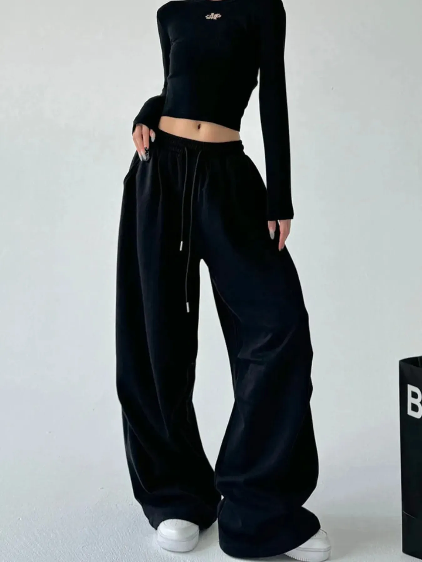 Oversized Wide Leg Drawstring Pants - Image 16