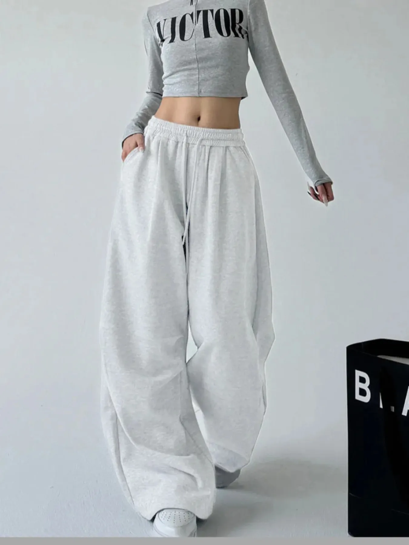 Oversized Wide Leg Drawstring Pants - Image 3