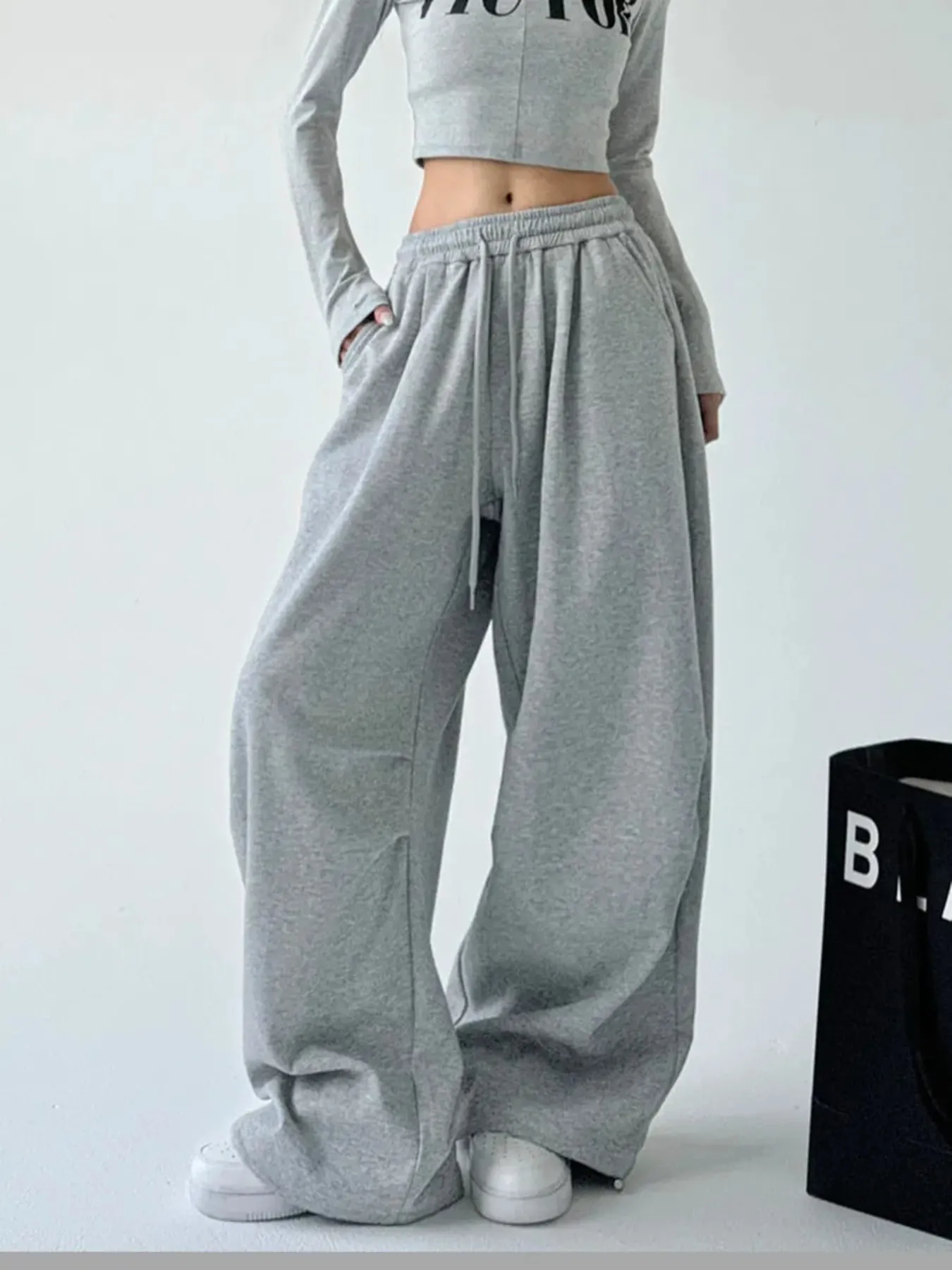 Oversized Wide Leg Drawstring Pants - Image 6