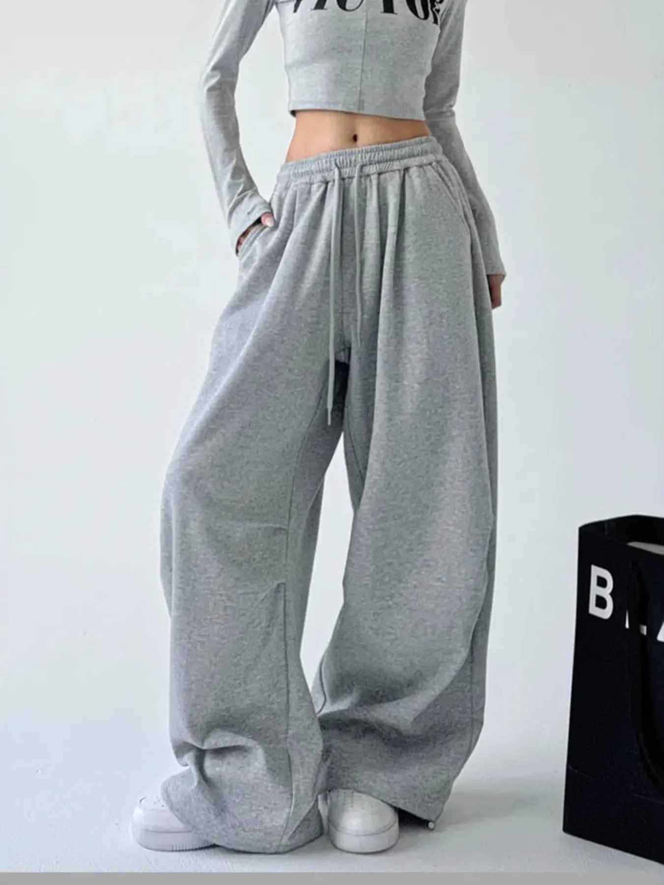 Oversized Wide Leg Drawstring Pants - Image 8