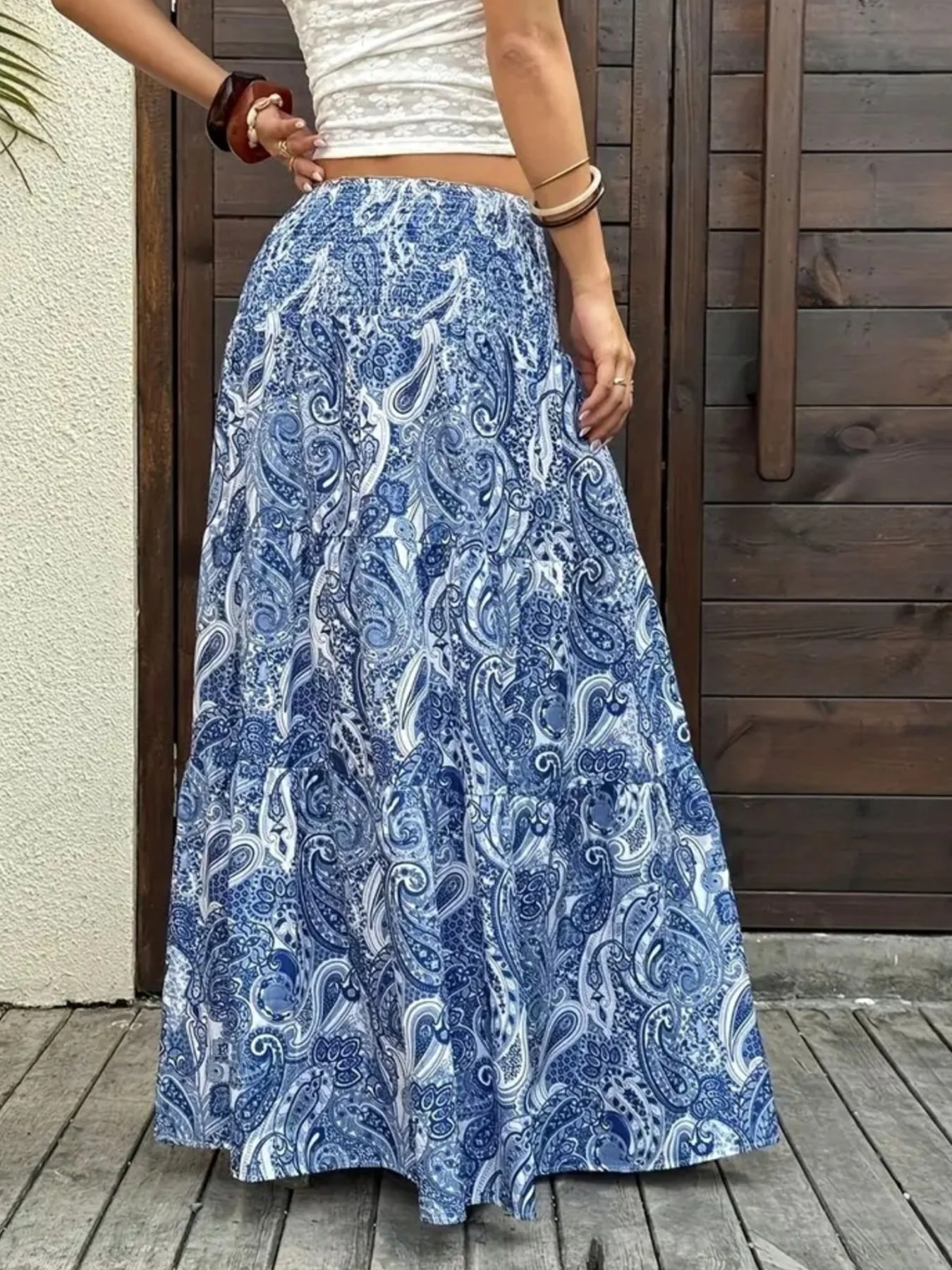 Paisley Print Maxi Skirt - Image 13