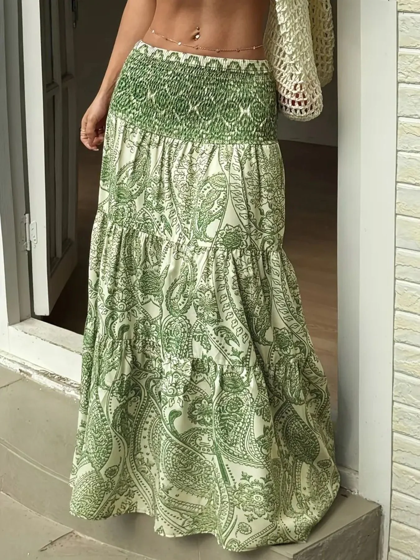Paisley Print Maxi Skirt - Image 14