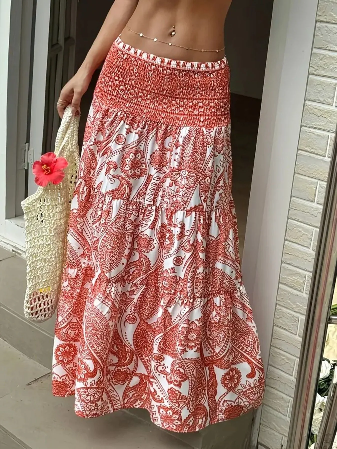 Paisley Print Maxi Skirt - Image 9