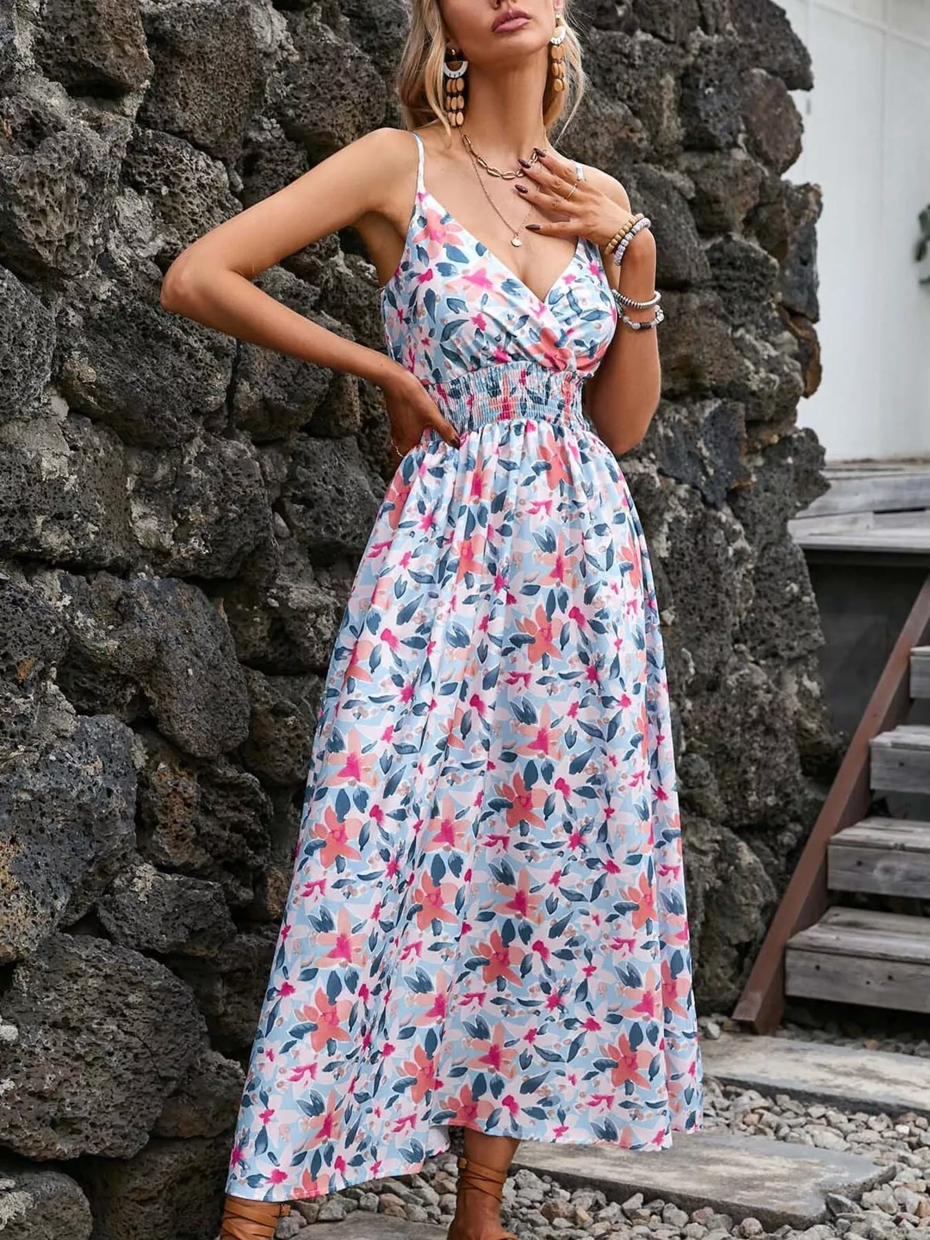 Paisley Print Spaghetti Strap Midi Dress - Image 10