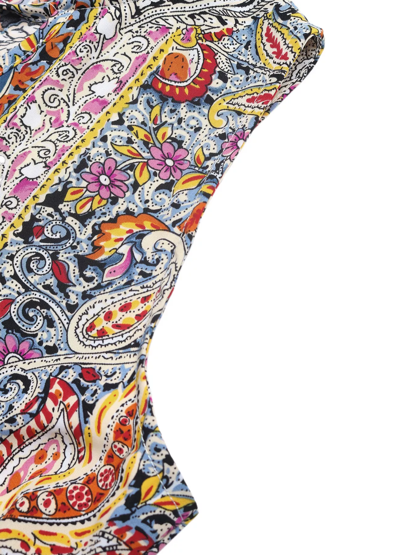 Paisley Print Tie Neck Sleeveless Midi Dress - Image 9