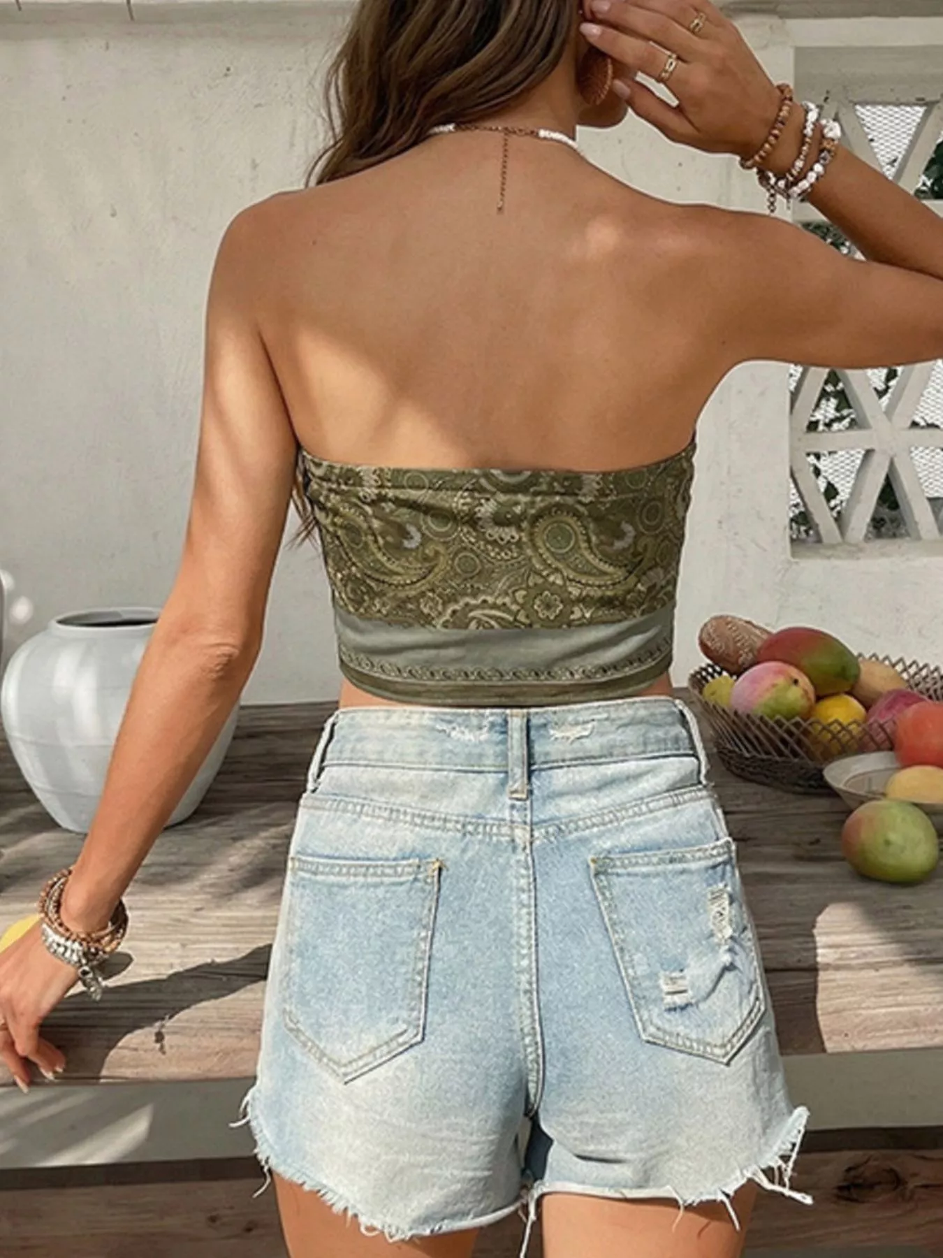 Paisley Print Tube Top - Image 4