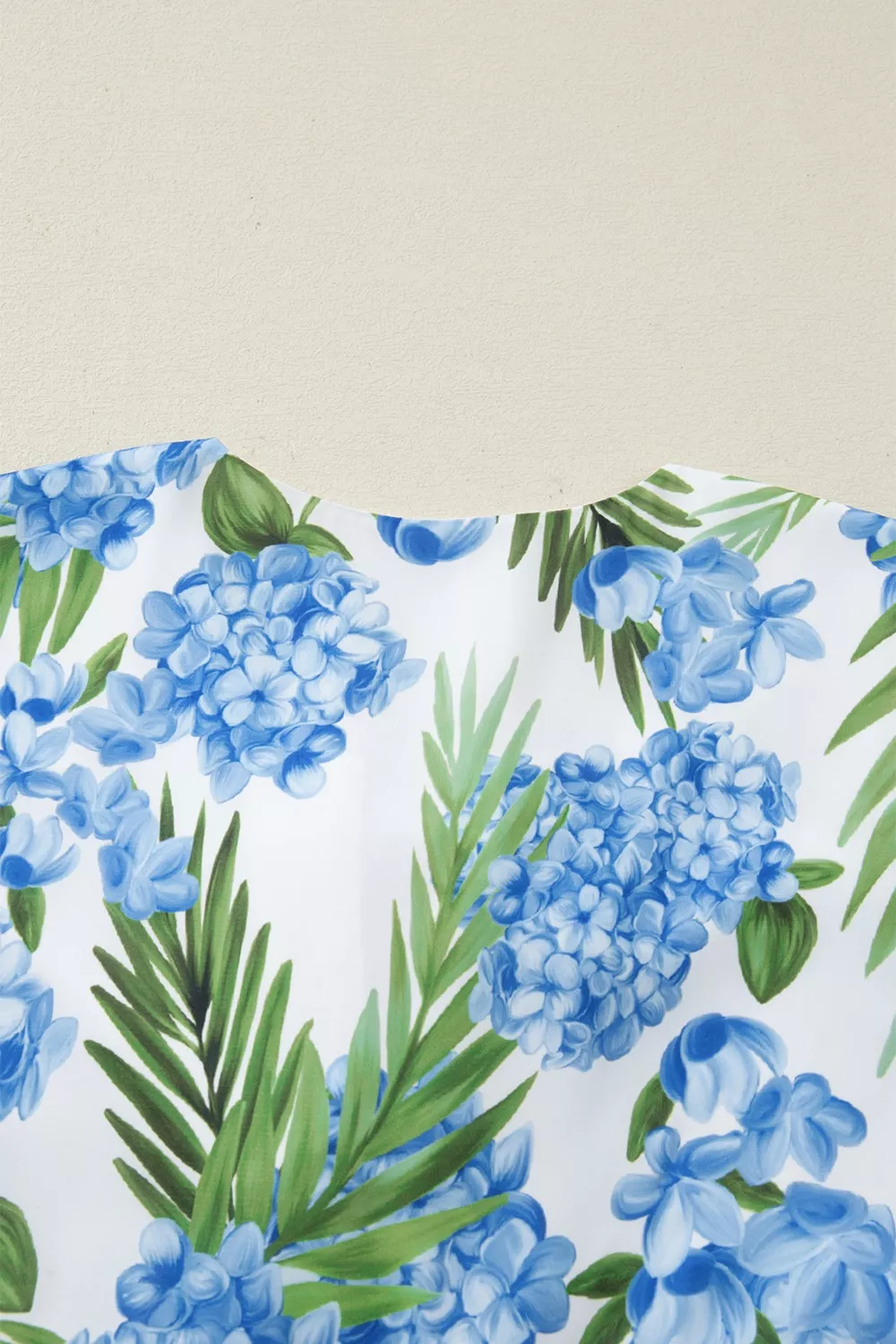 Palm Floral Print Contrast Ribbon Knot Ruffle Tiered Sleeve Mini Dress - Image 6