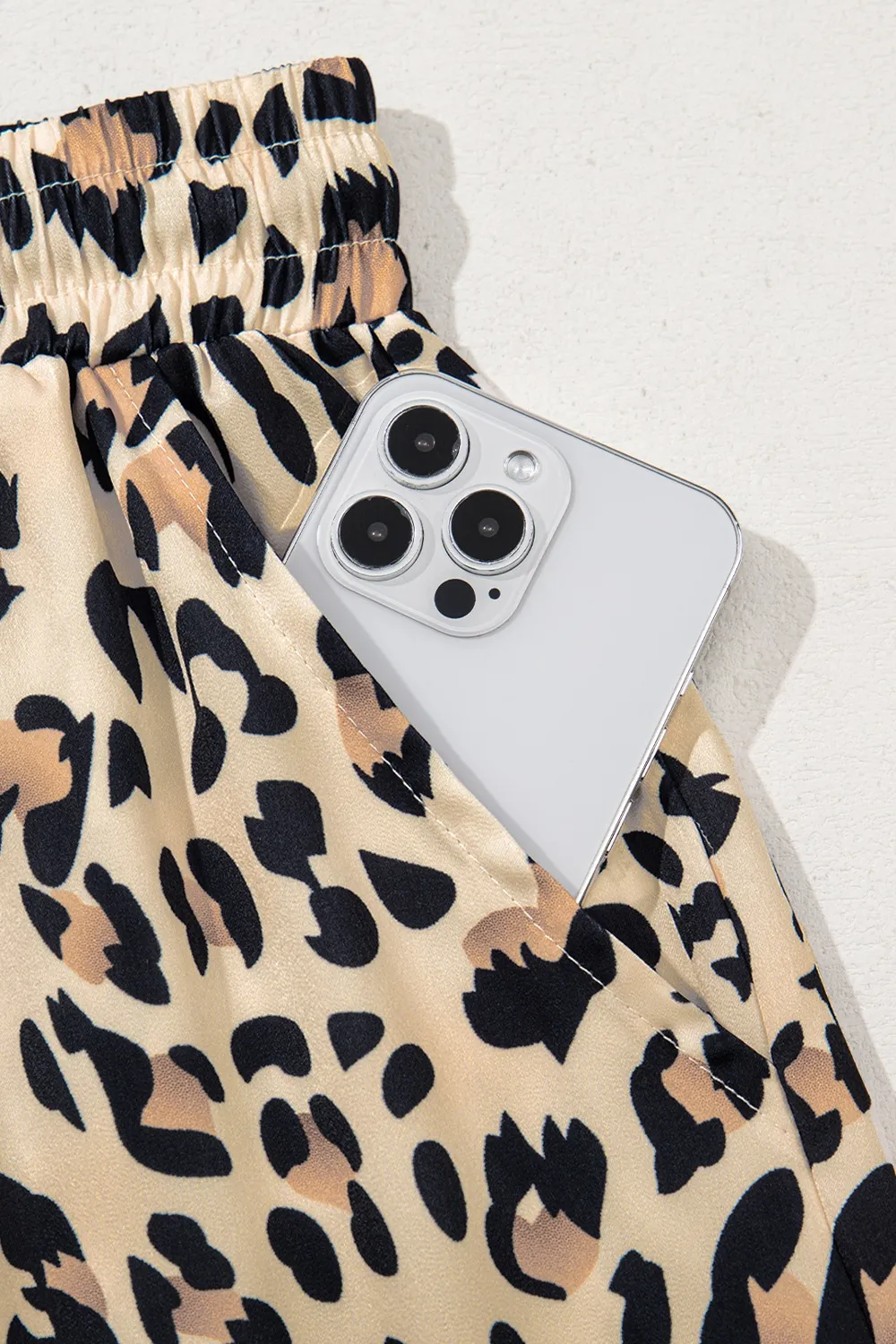 Parchment Leopard Drawstring Flowy Wide Leg Pants - Image 6