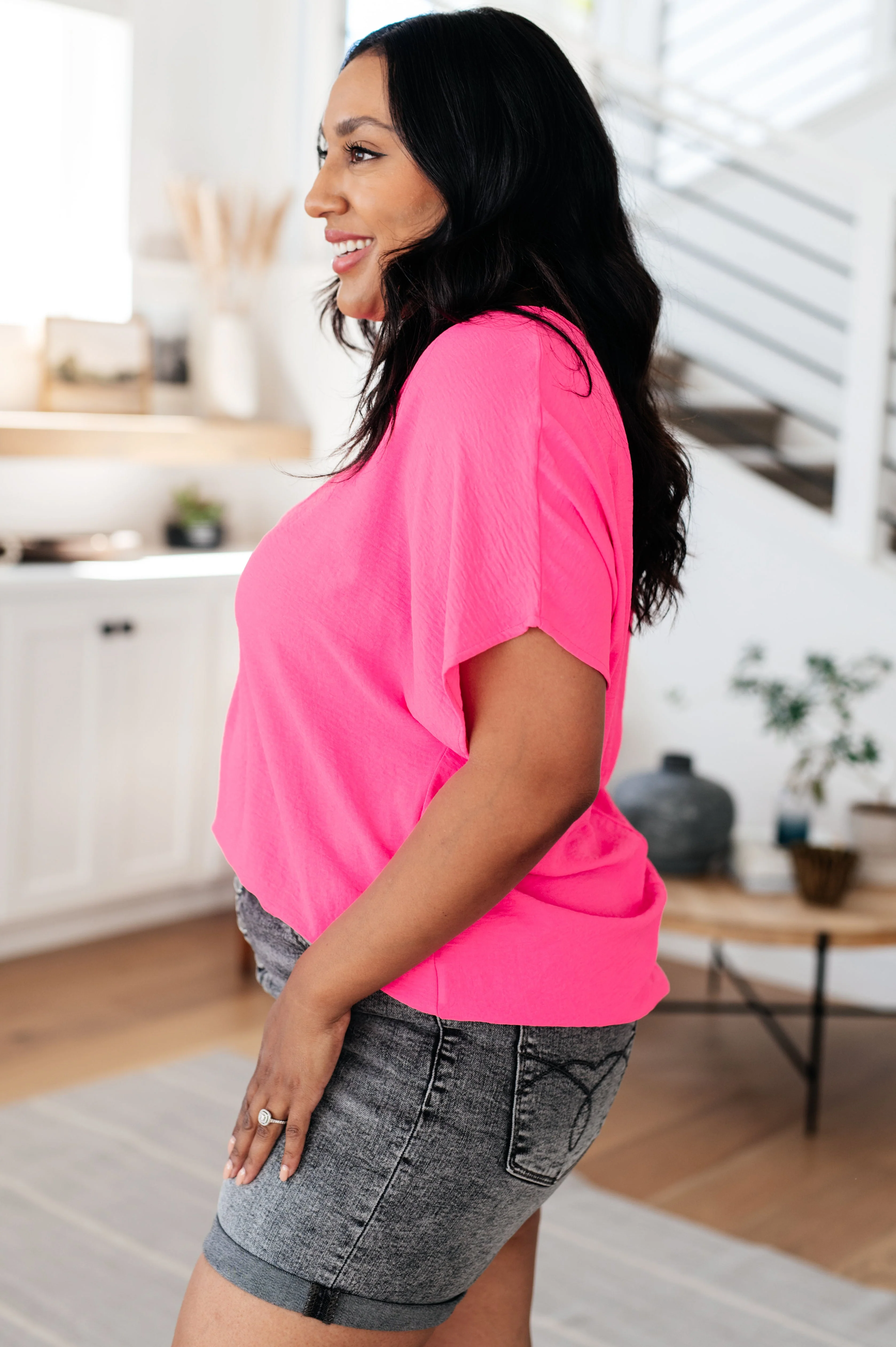 Passionately Pink V Neck Blouse - Image 7