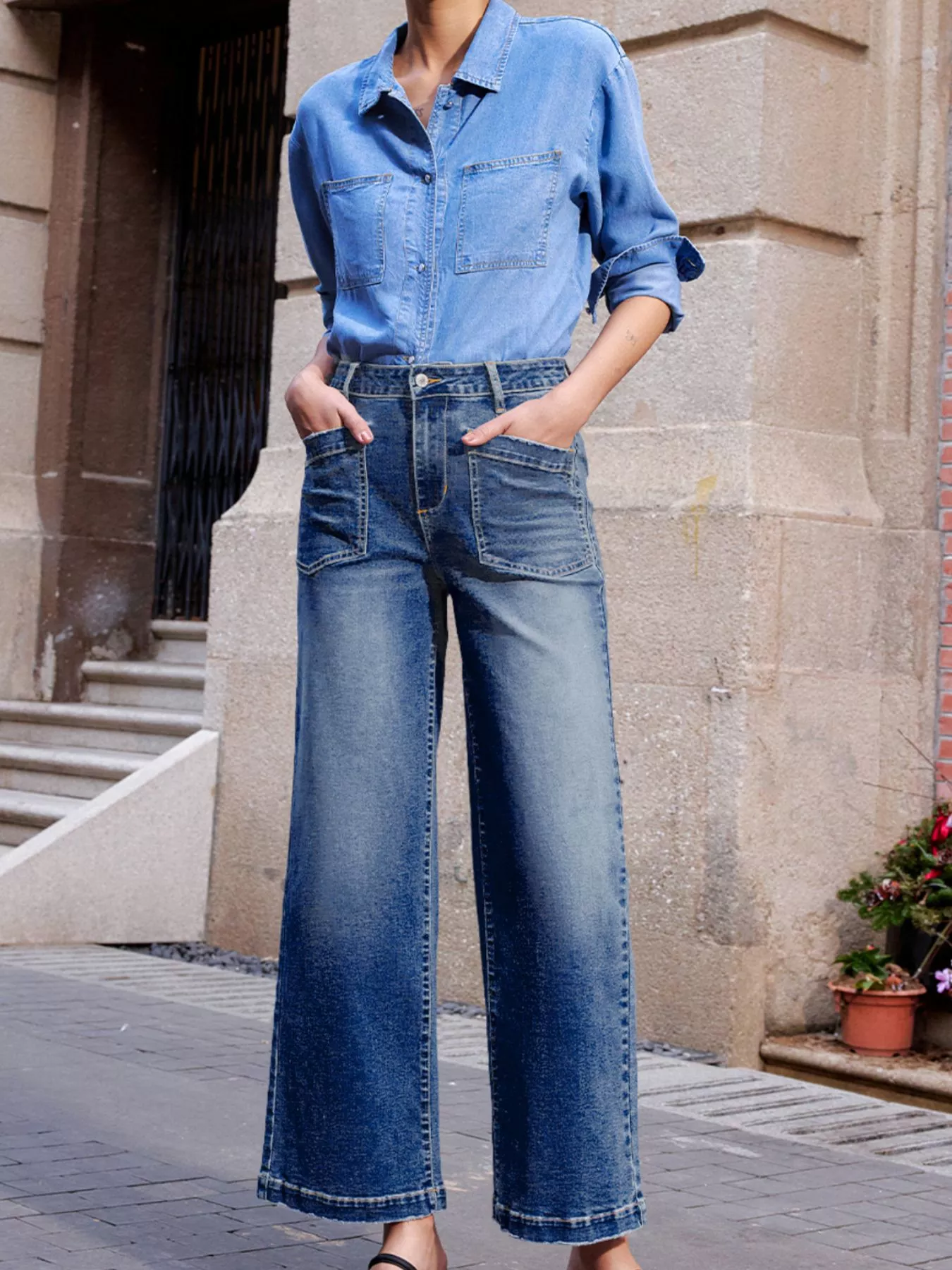 Patch Pocket Shift Jeans - Image 5