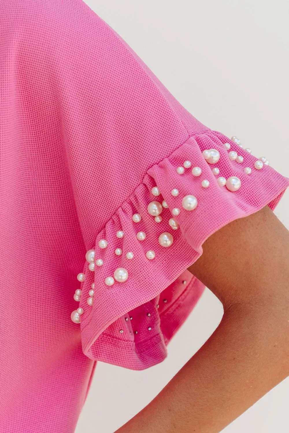 Pearl Embellished Top and Shorts Set - Image 5