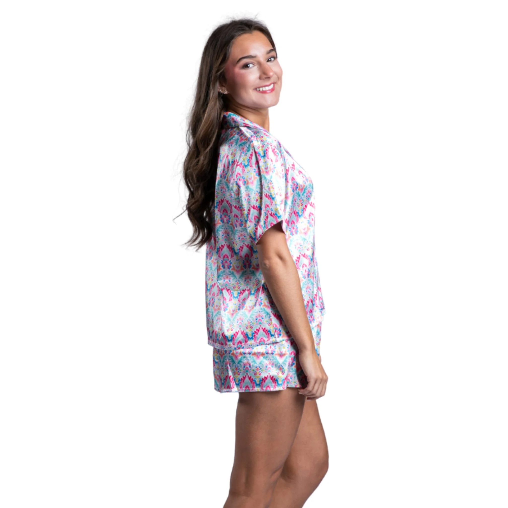 Penelope Satin Pajama Short Set - Image 2