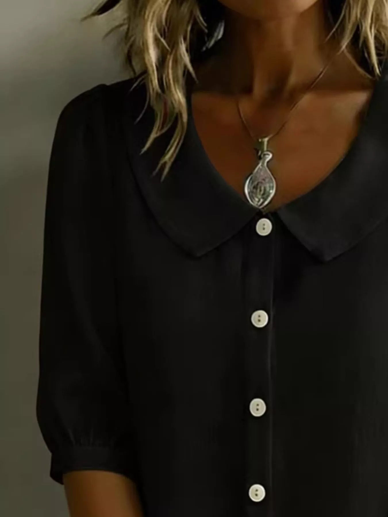 Peter Pan Collar Puff Sleeve Shirt - Image 14