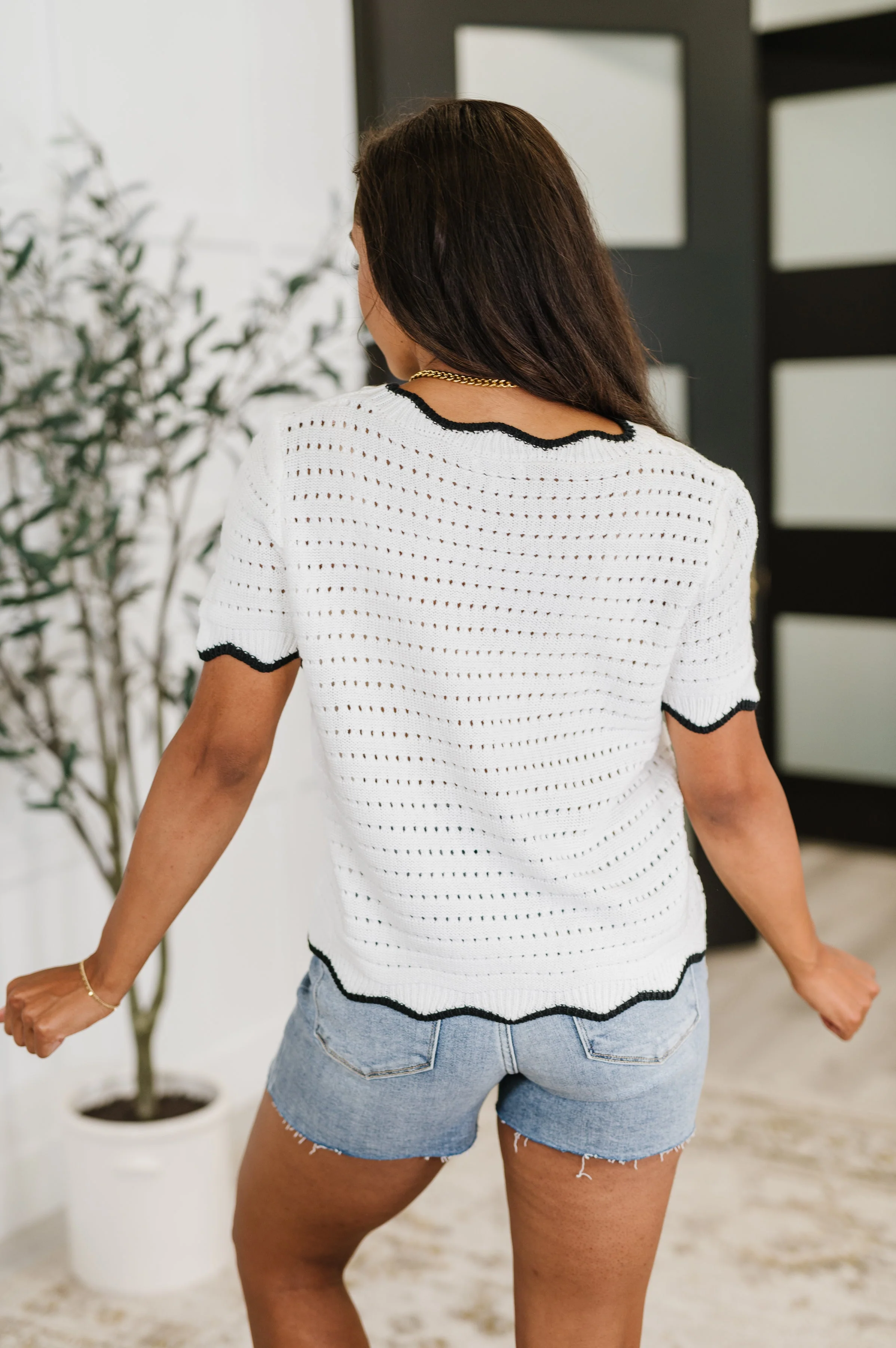 Pinkies Up Knit Top in White - Image 7