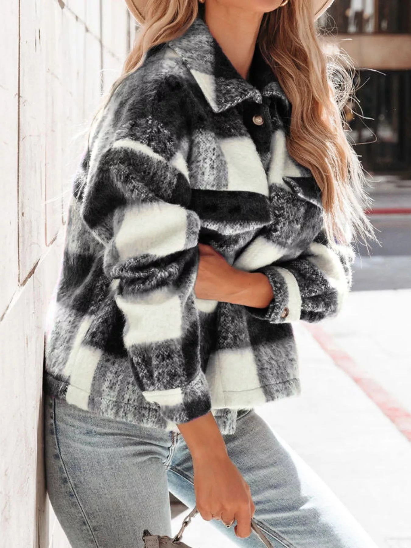 Plaid Button-Down Shacket - Image 5