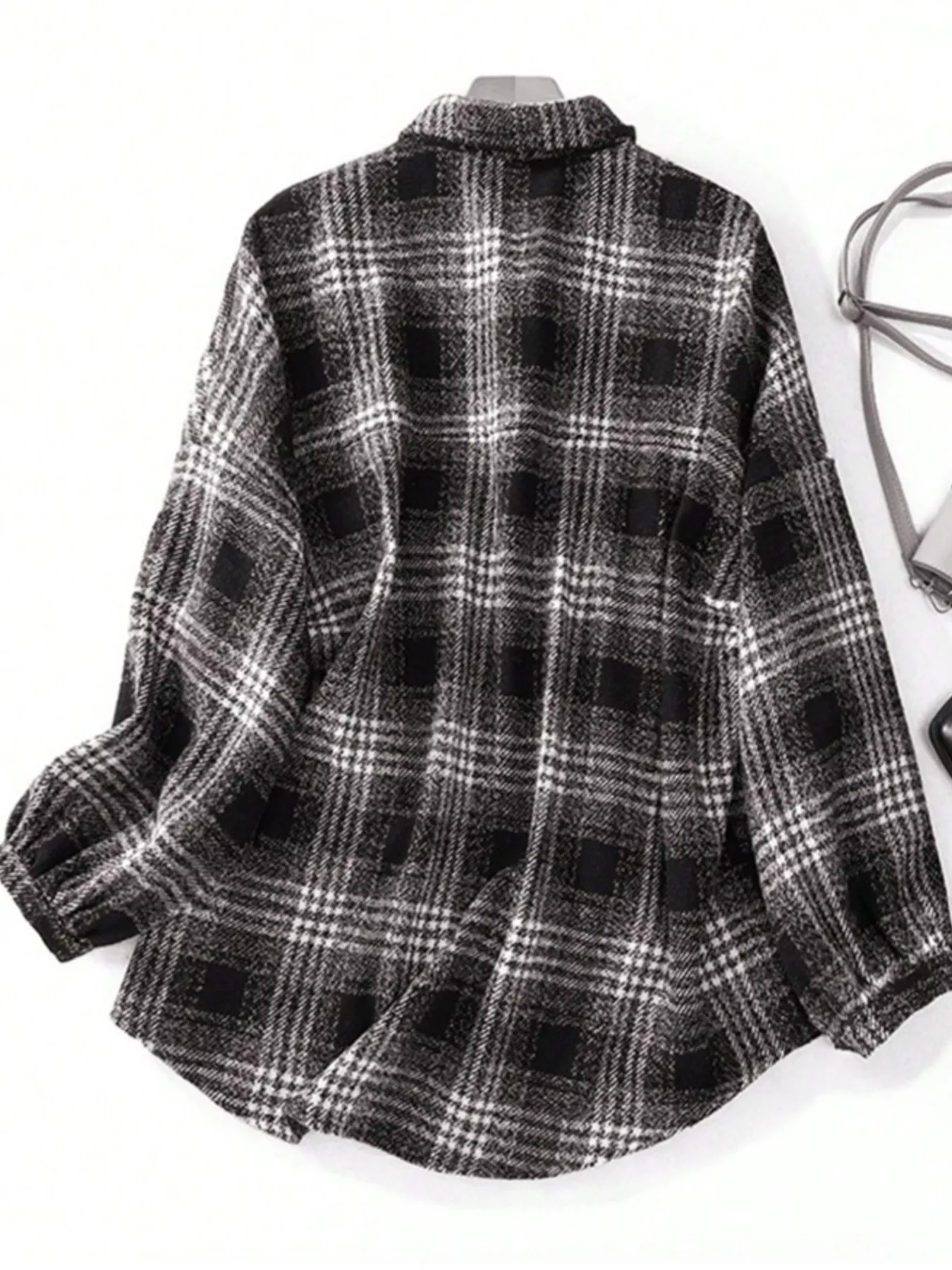 Plaid Button Up Long Sleeve Shacket - Image 16