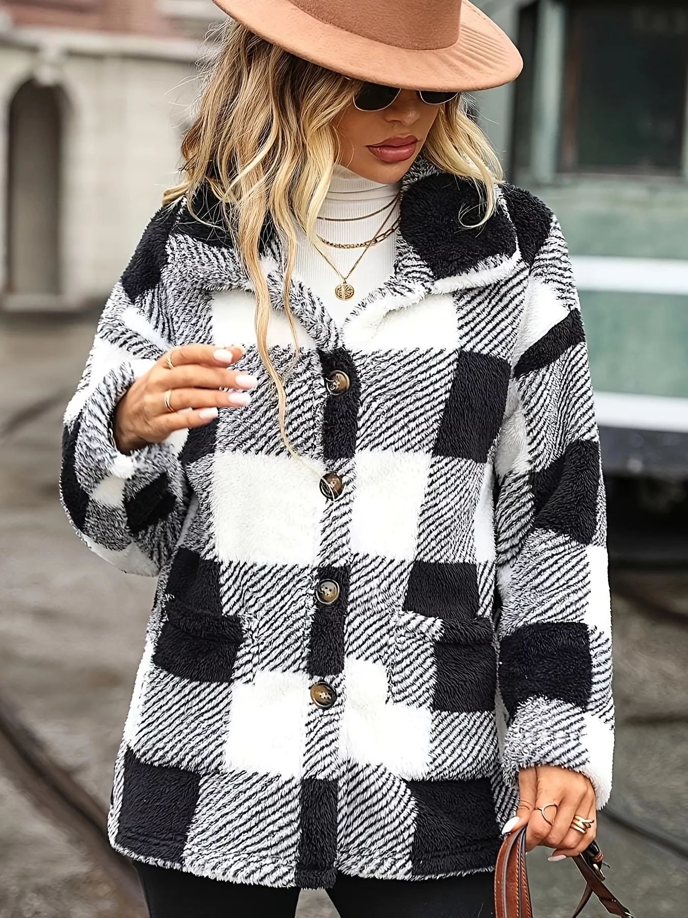 Plaid Sherpa Button-Down Outerwear - Image 8