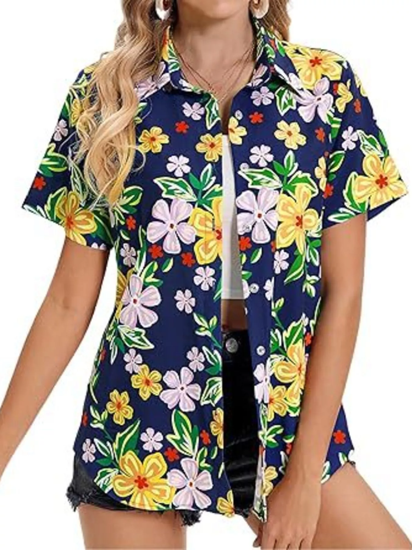 Plant Print Short Sleeve Shirt - Image 10