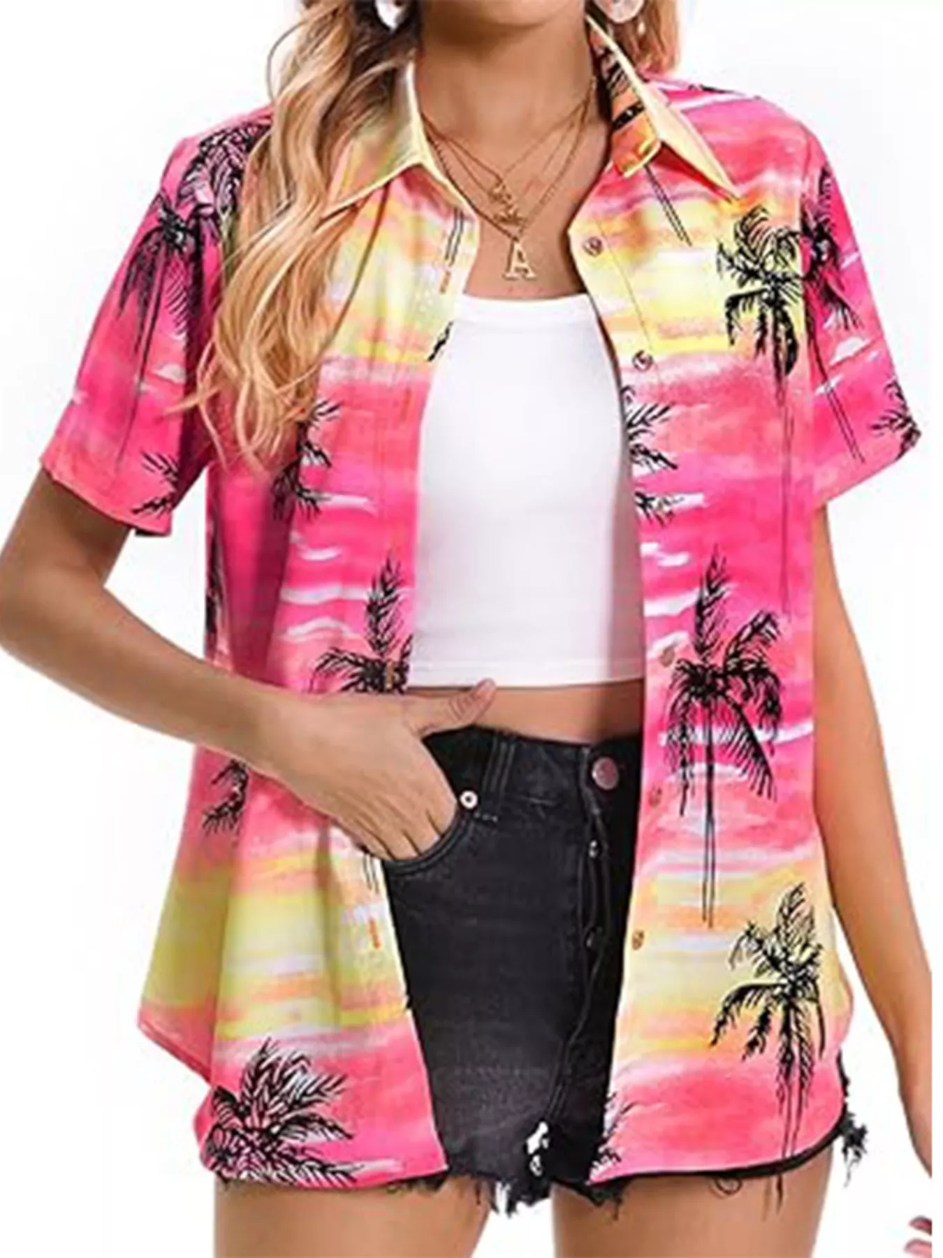 Plant Print Short Sleeve Shirt - Image 6