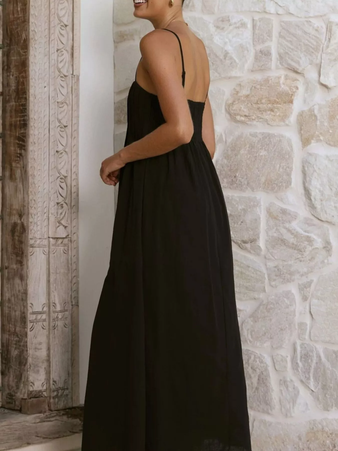 Pleated Bodice Midi Cami Dress - Image 16