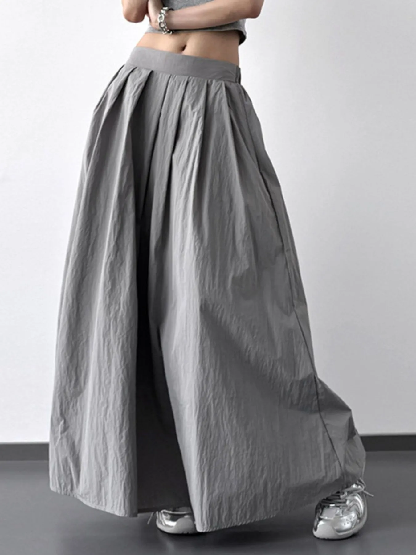 Pleated Linen Maxi Skirt - Image 8