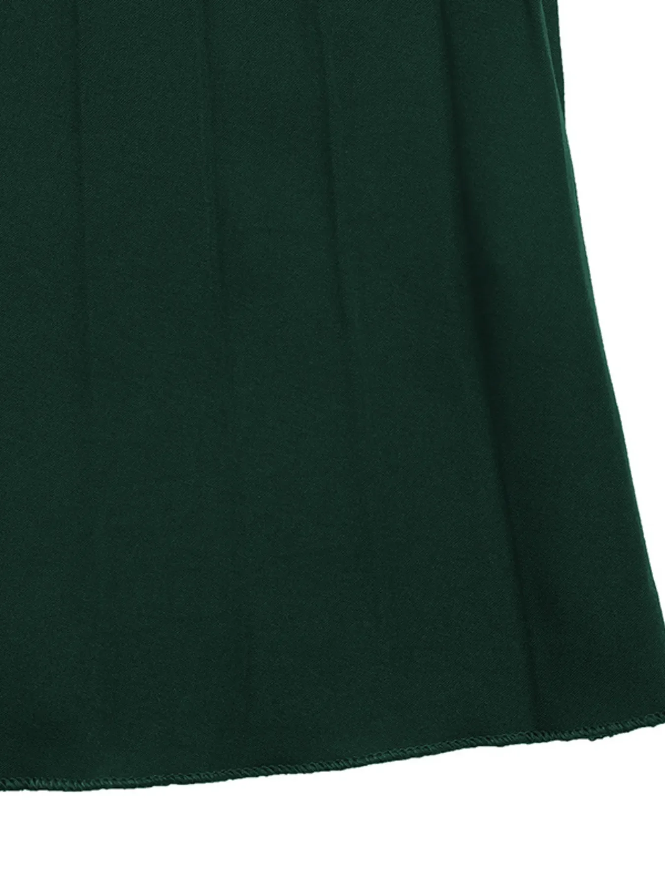 Pleated Round Neck Long Sleeve Dress - Image 8