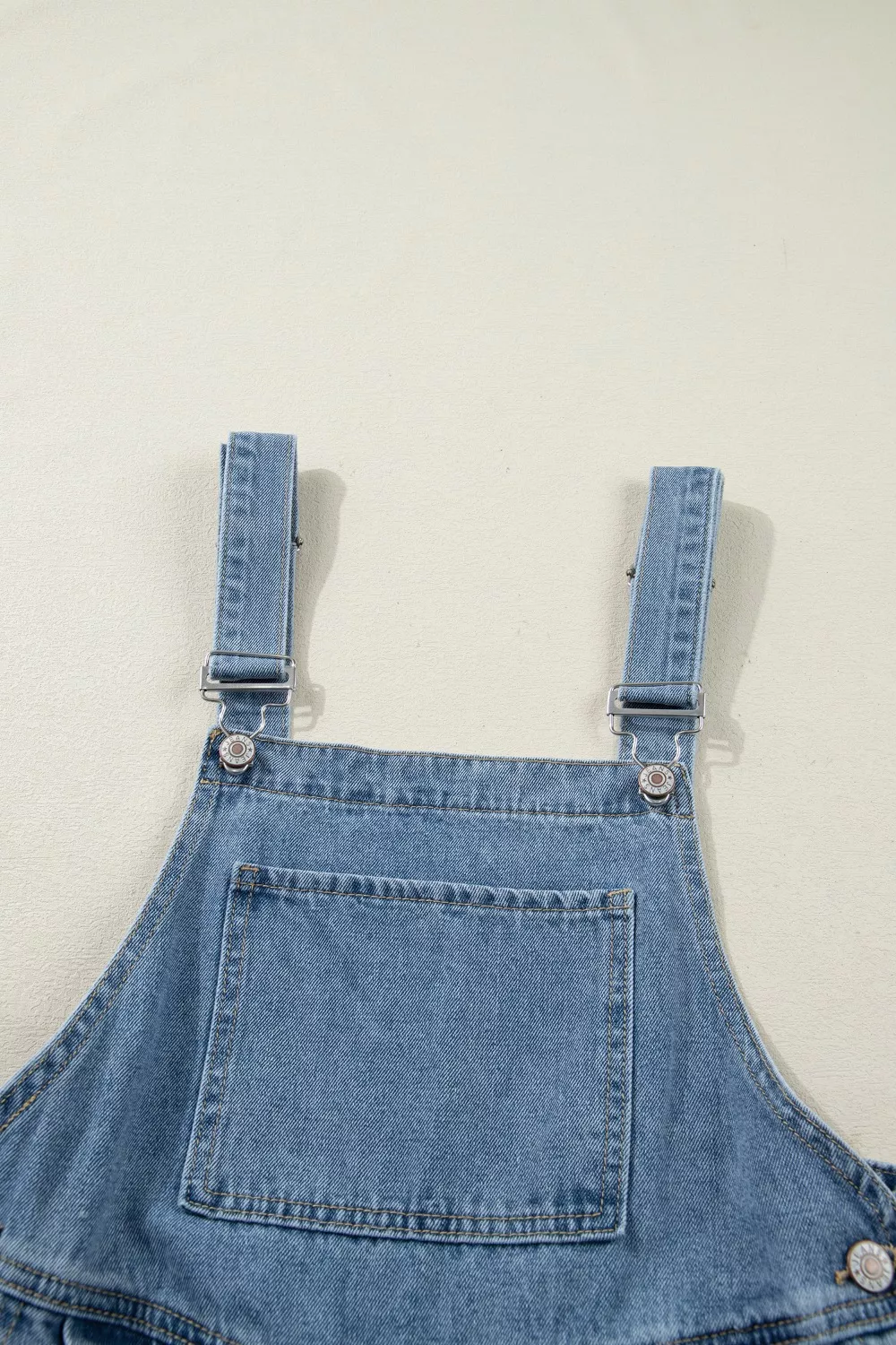 Pleated Wide Leg Retro Pocketed Denim Jumpsuit - Image 9