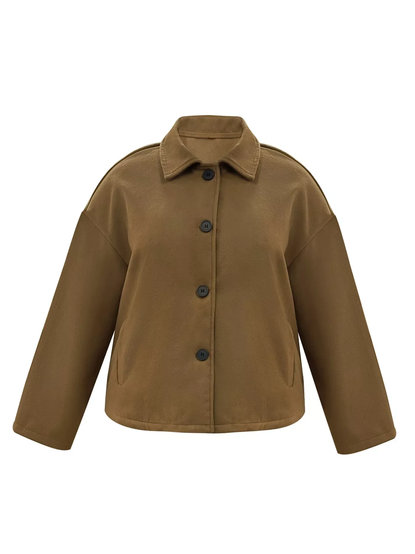 Plus Size Button-Down Cropped Outerwear - Image 3