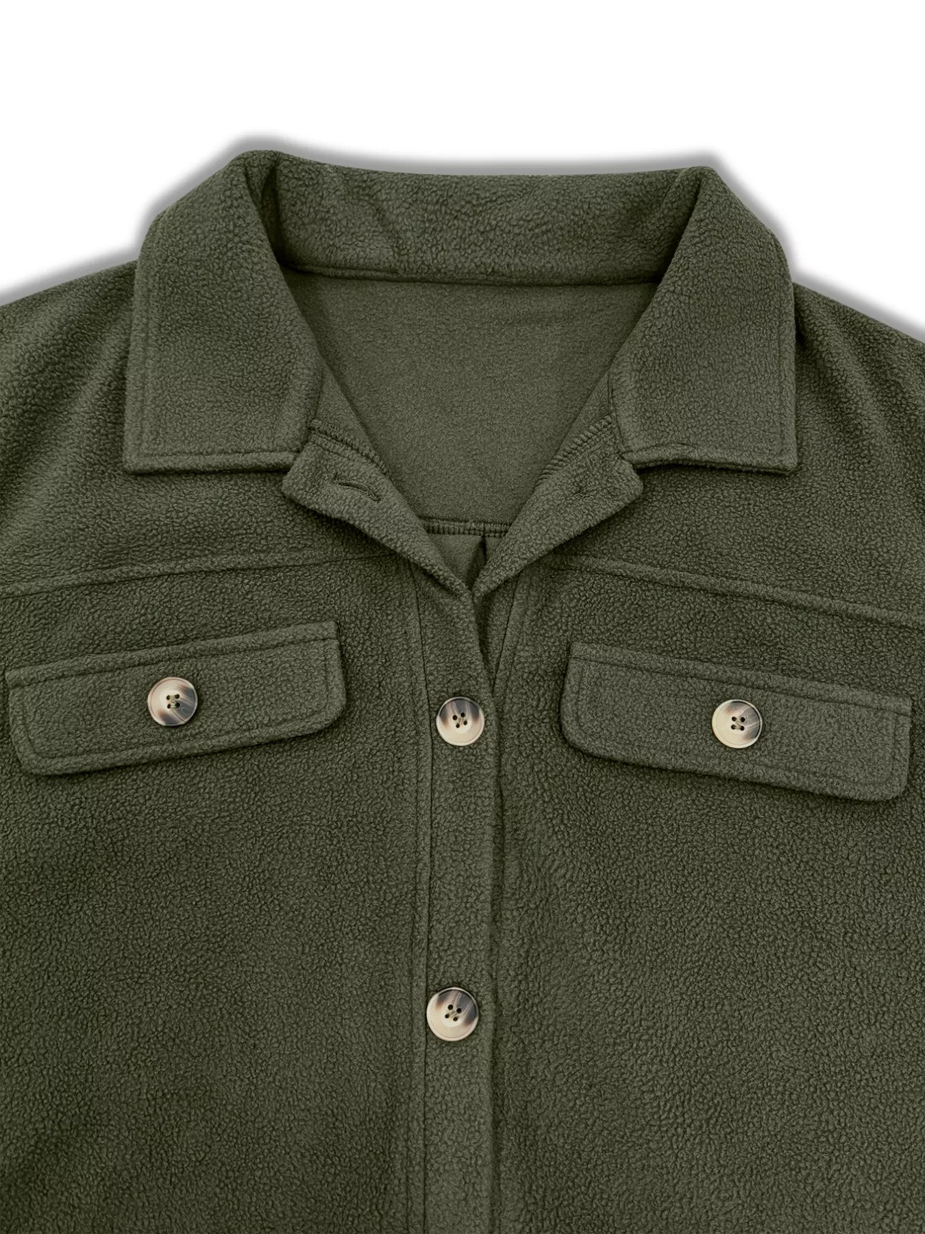 Plus Size Button-Down Dropped Shoulder Shacket - Image 6