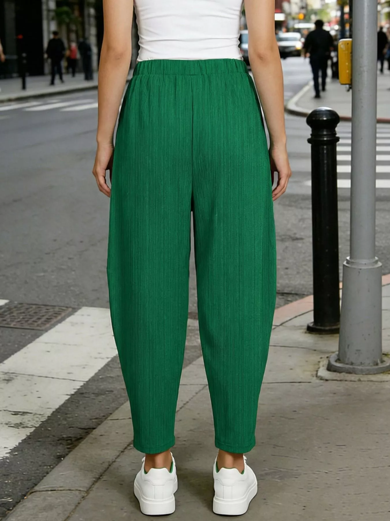 Plus Size Casual Elastic Waist Harem Pants - Image 18