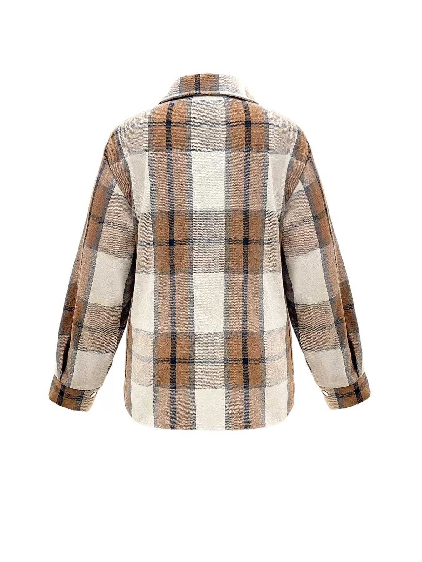 Plus Size Casual Plaid Button-Down Shirt - Image 4