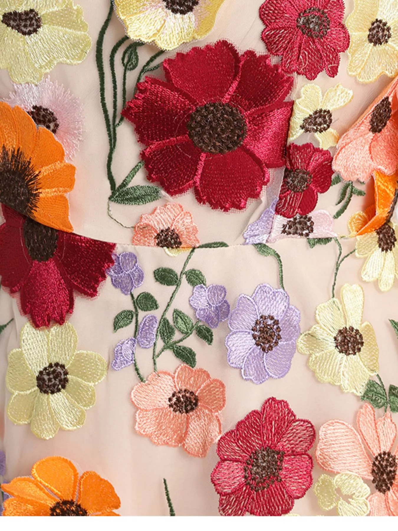 Plus Size Embroidered Floral V-Neck Mini Dress - Image 9